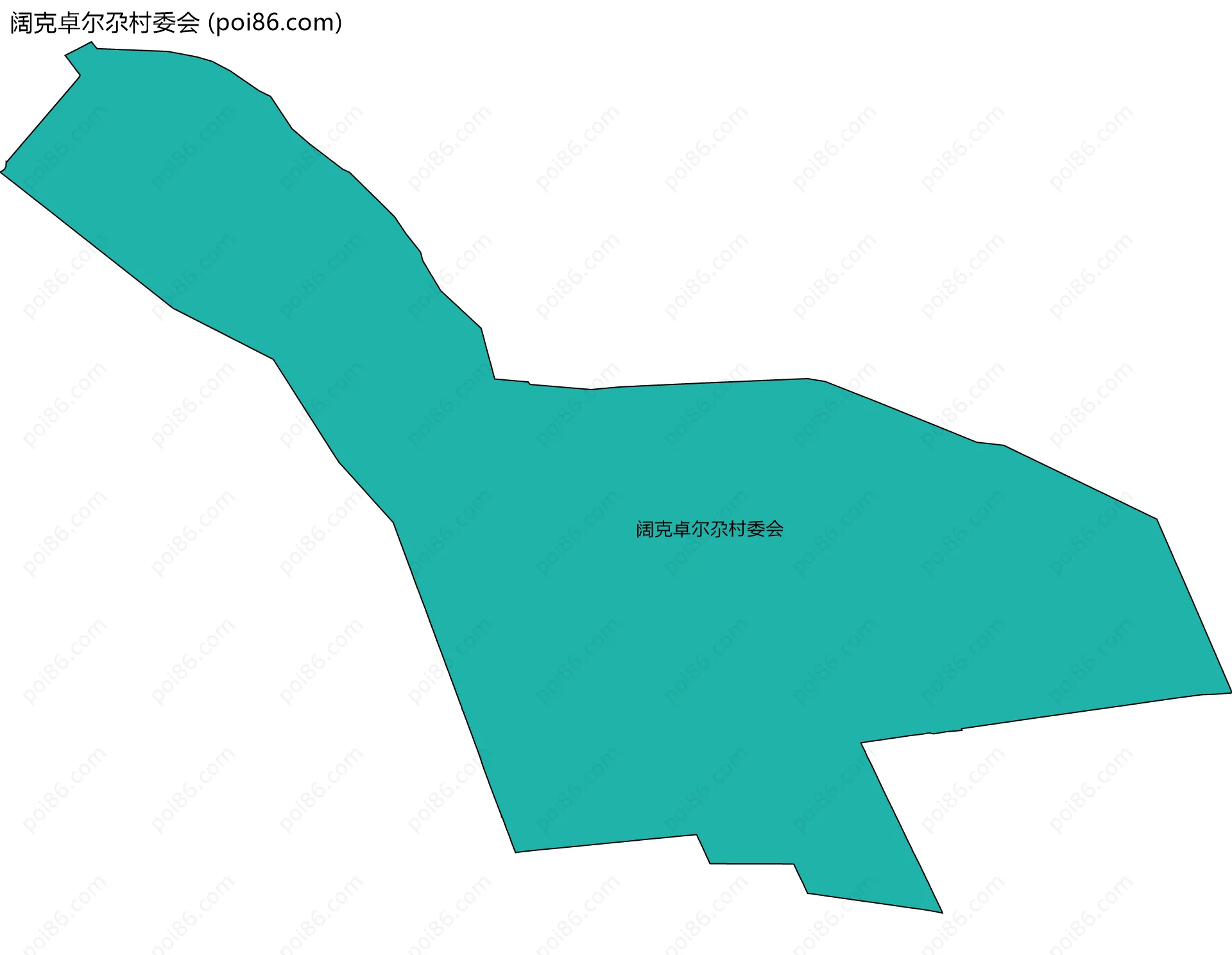 阔克卓尔尕村委会边界地图