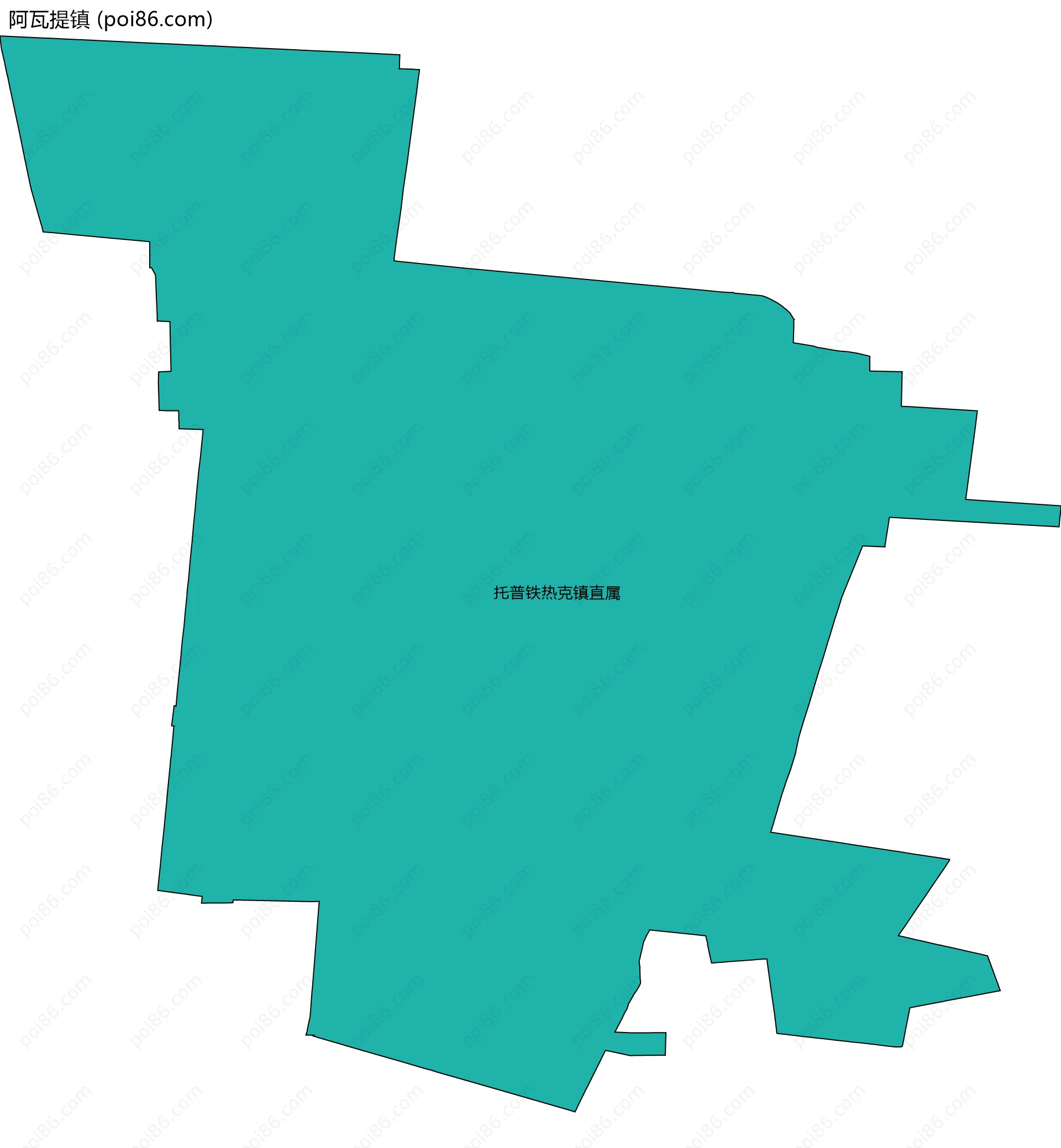 阿瓦提镇边界地图(五级行政区划)