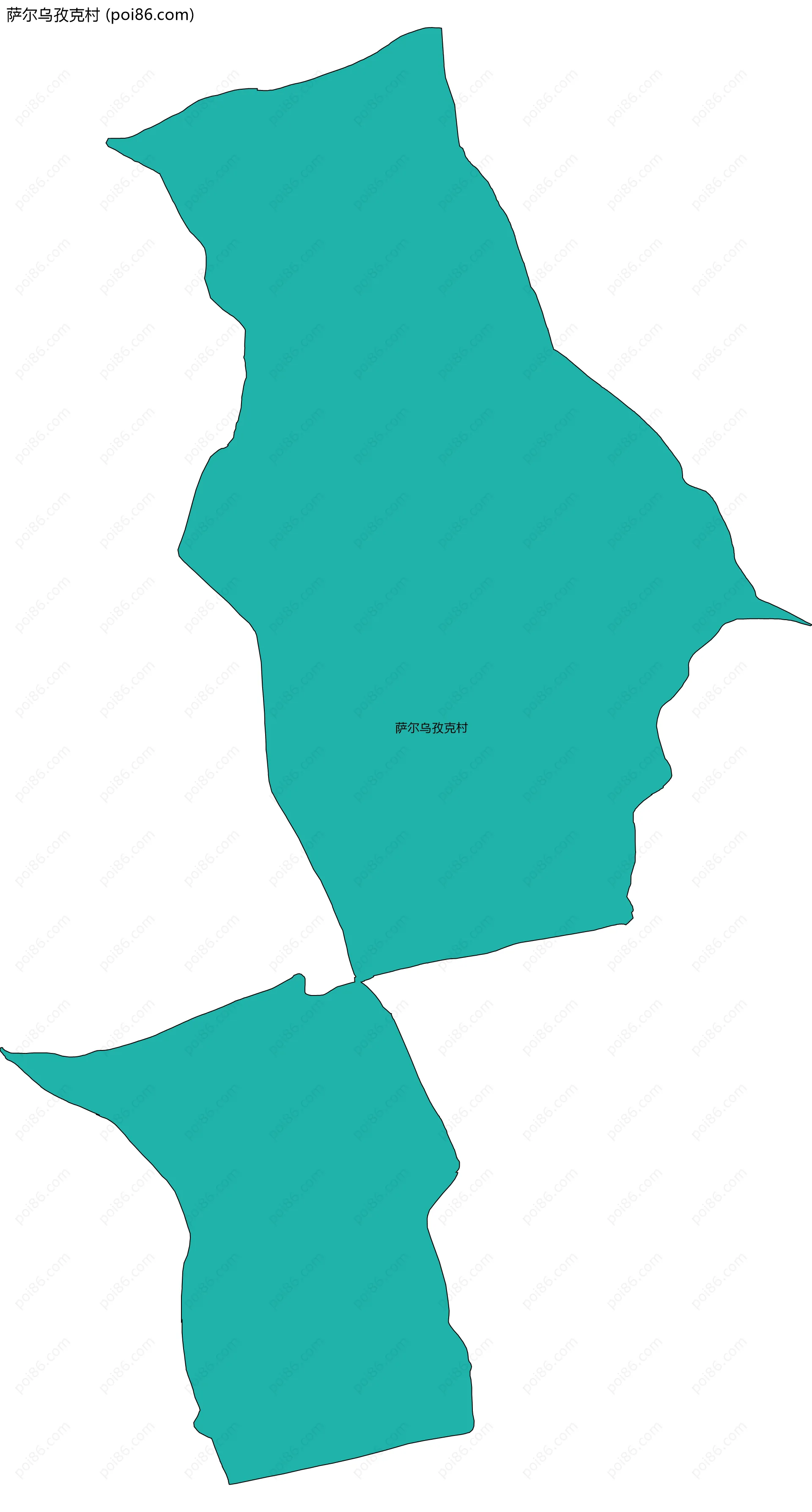 萨尔乌孜克村边界地图