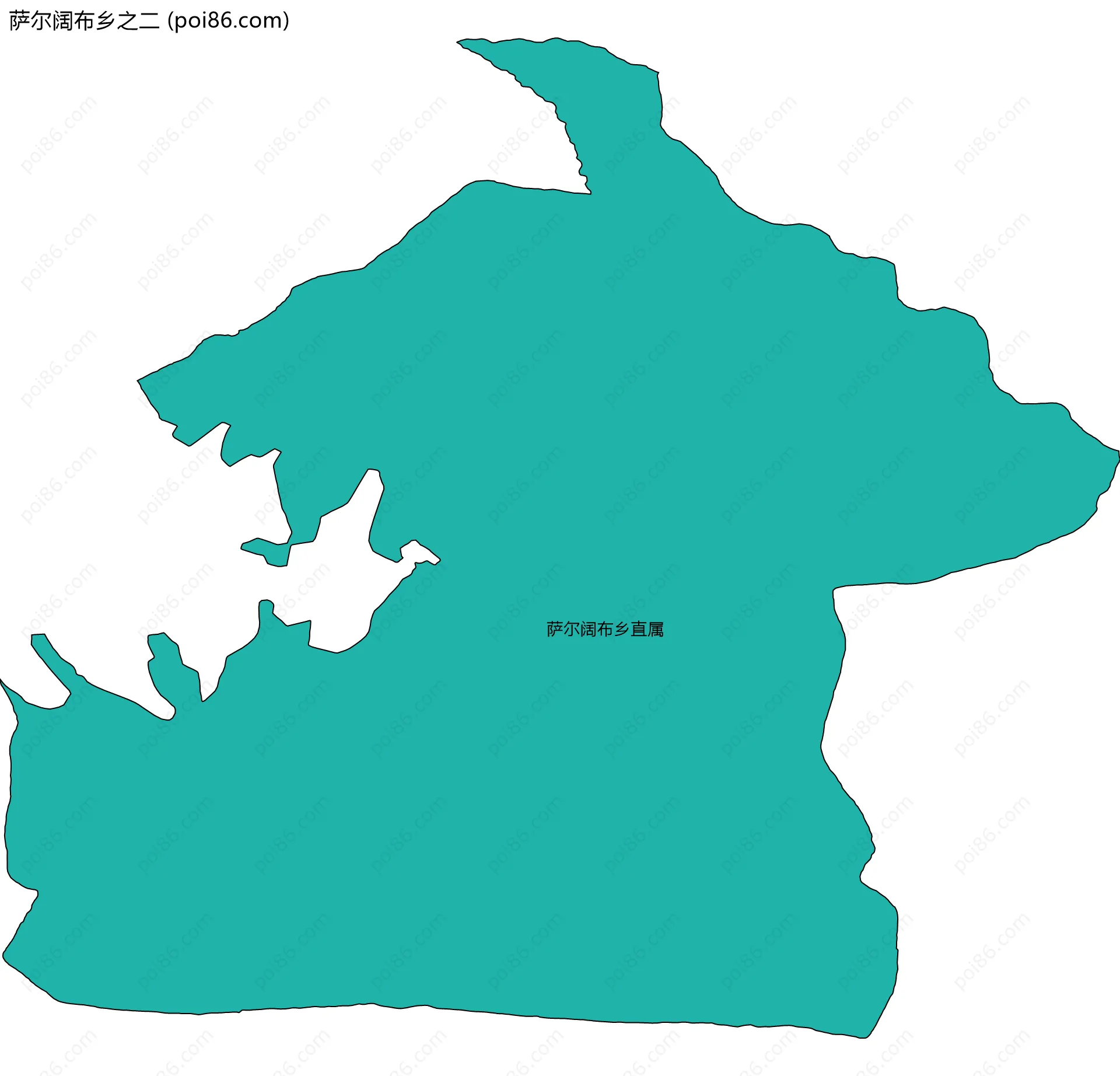 萨尔阔布乡之二边界地图(五级行政区划)