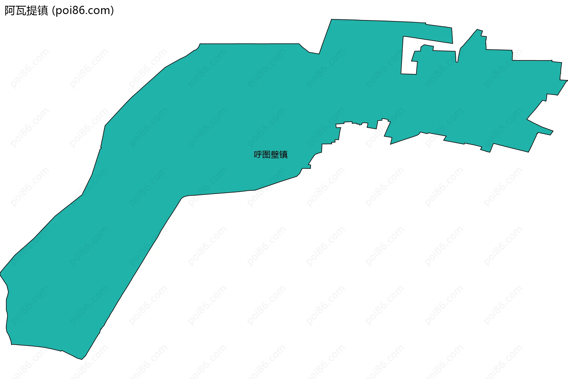 阿瓦提镇边界地图(五级行政区划)