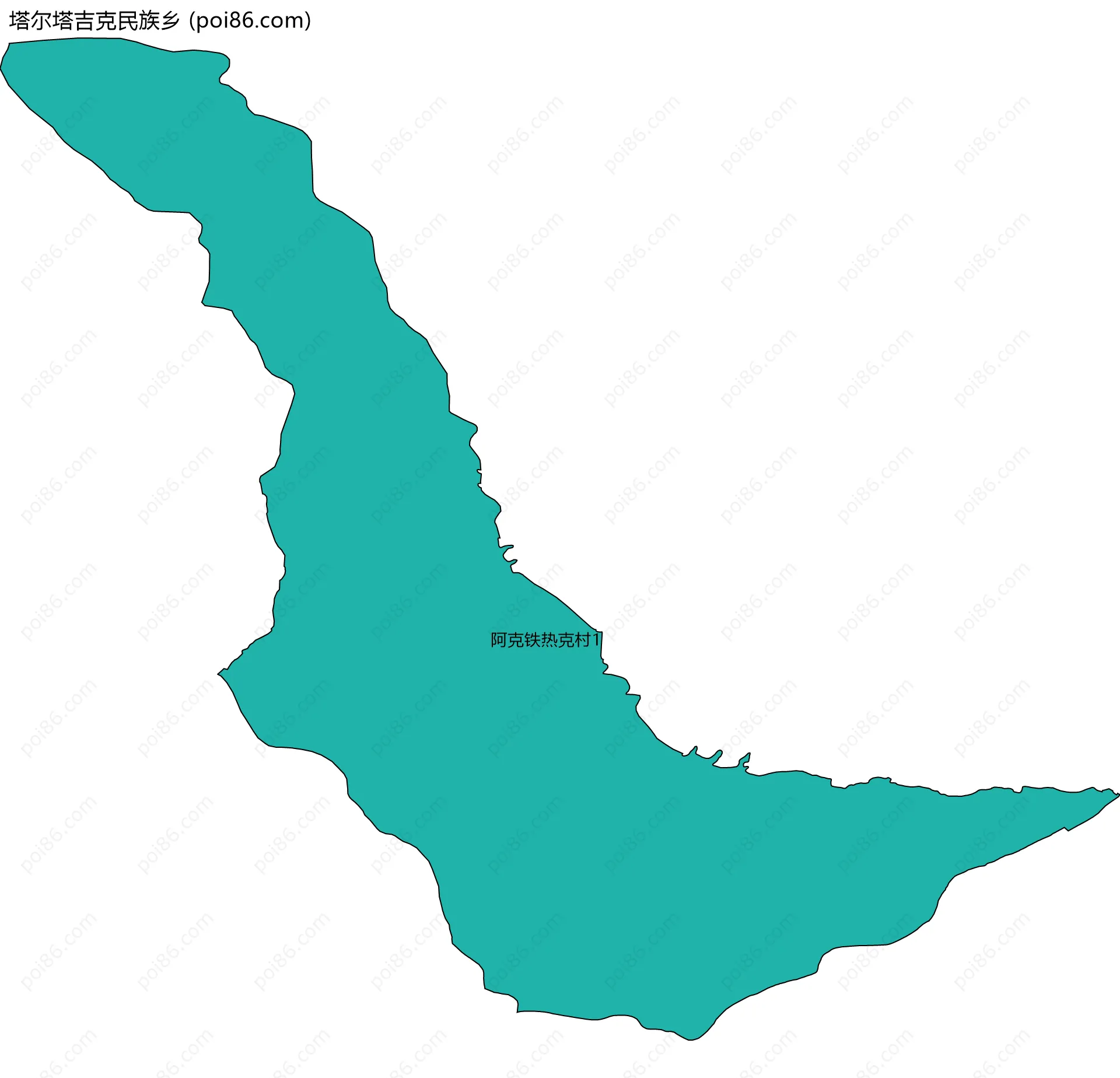 塔尔塔吉克民族乡边界地图(五级行政区划)