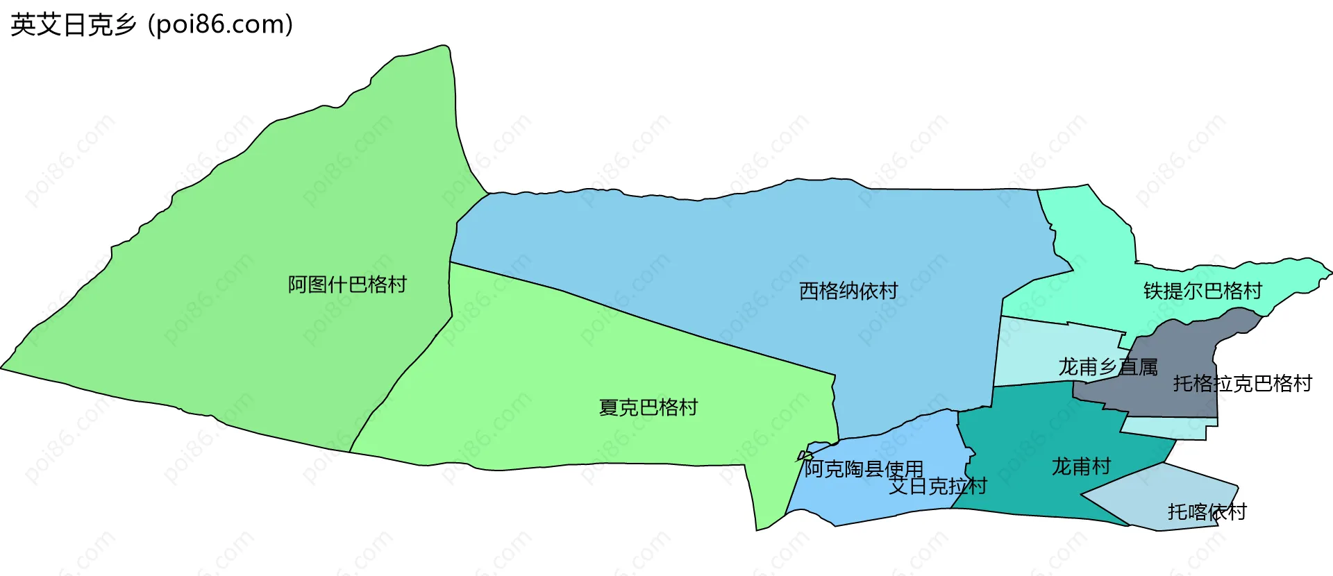 英艾日克乡边界地图(五级行政区划)