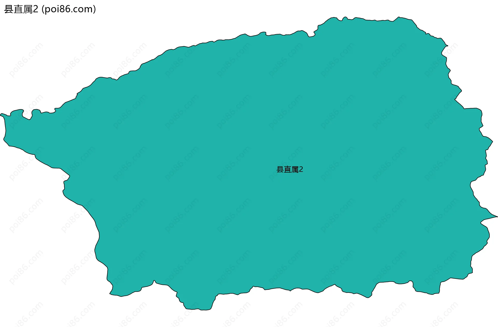 县直属2边界地图(五级行政区划)