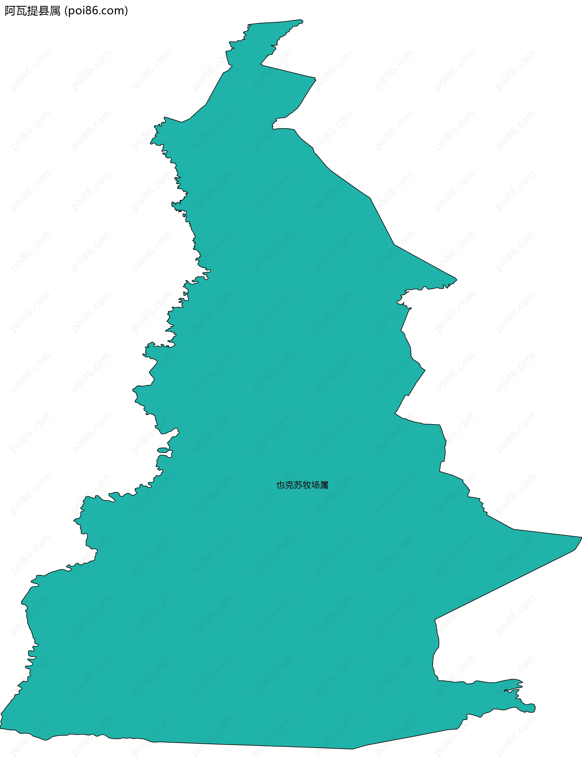 阿瓦提县属边界地图(五级行政区划)