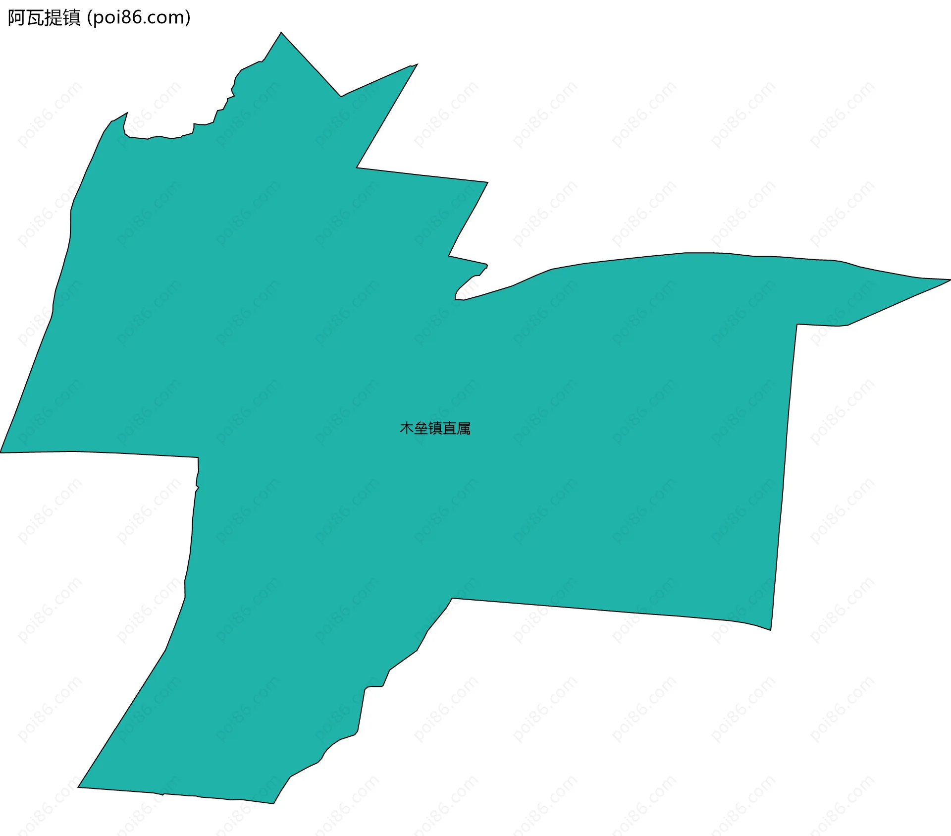 阿瓦提镇边界地图(五级行政区划)