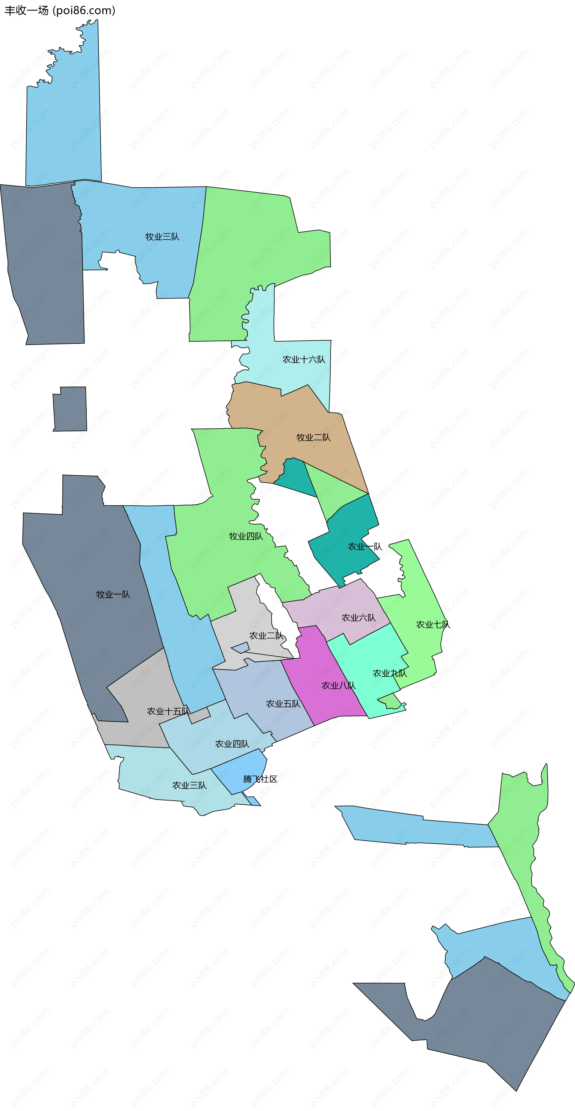 丰收一场边界地图(五级行政区划)