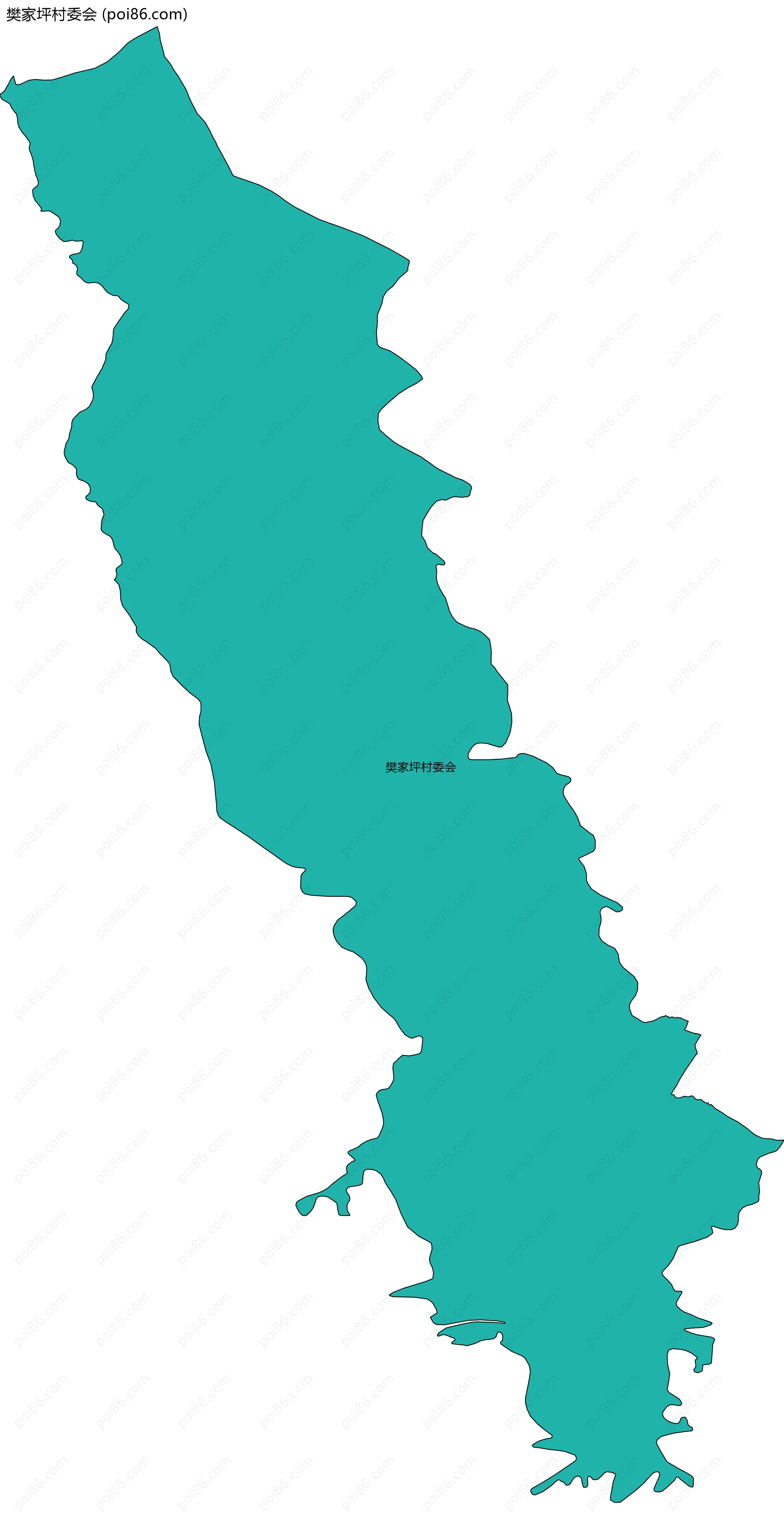 樊家坪村委会边界地图