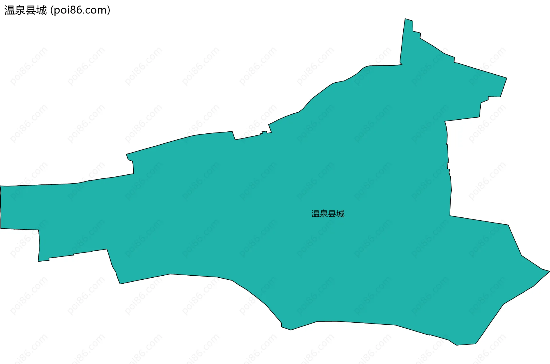 温泉县城边界地图