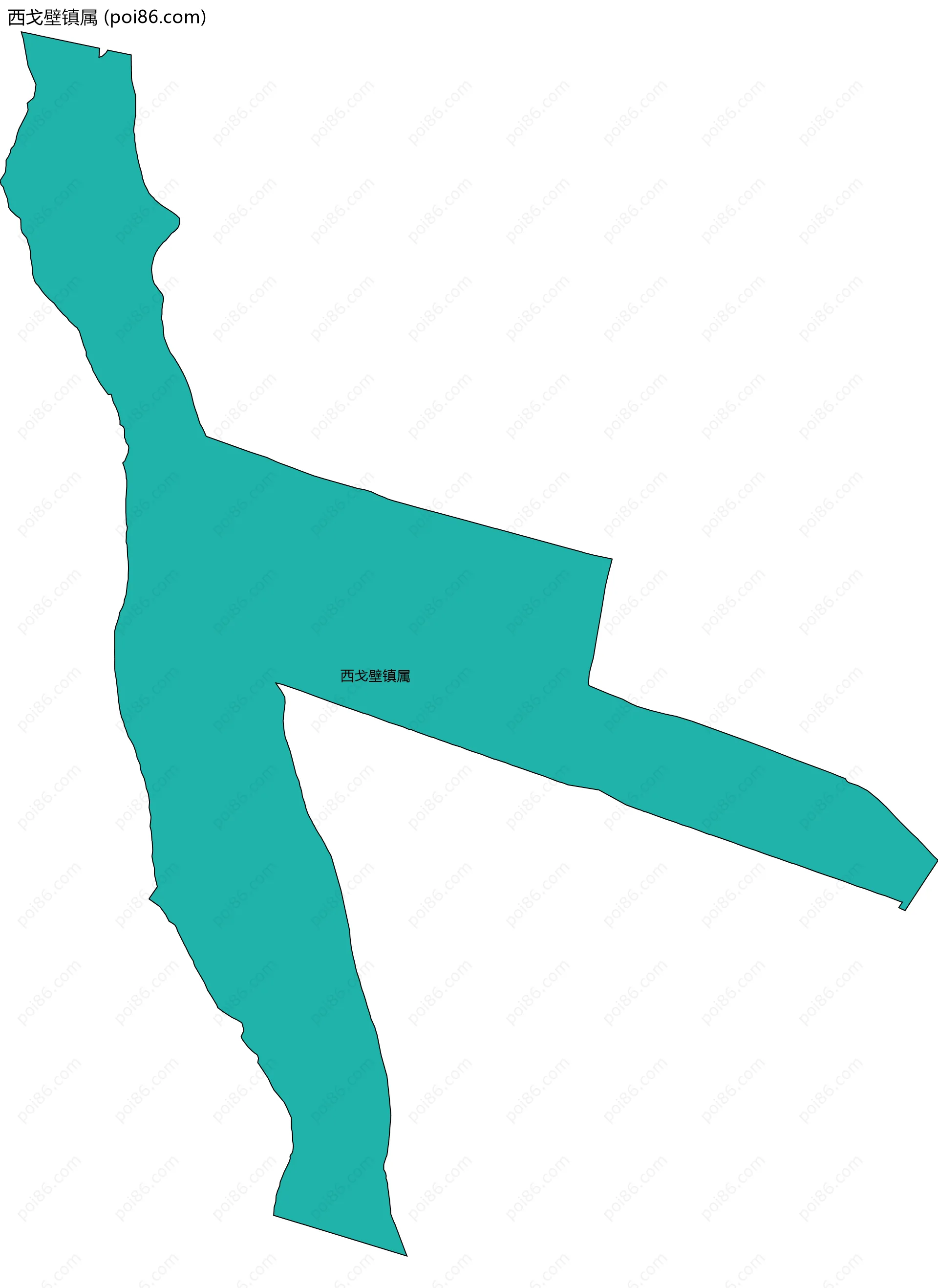 西戈壁镇属边界地图