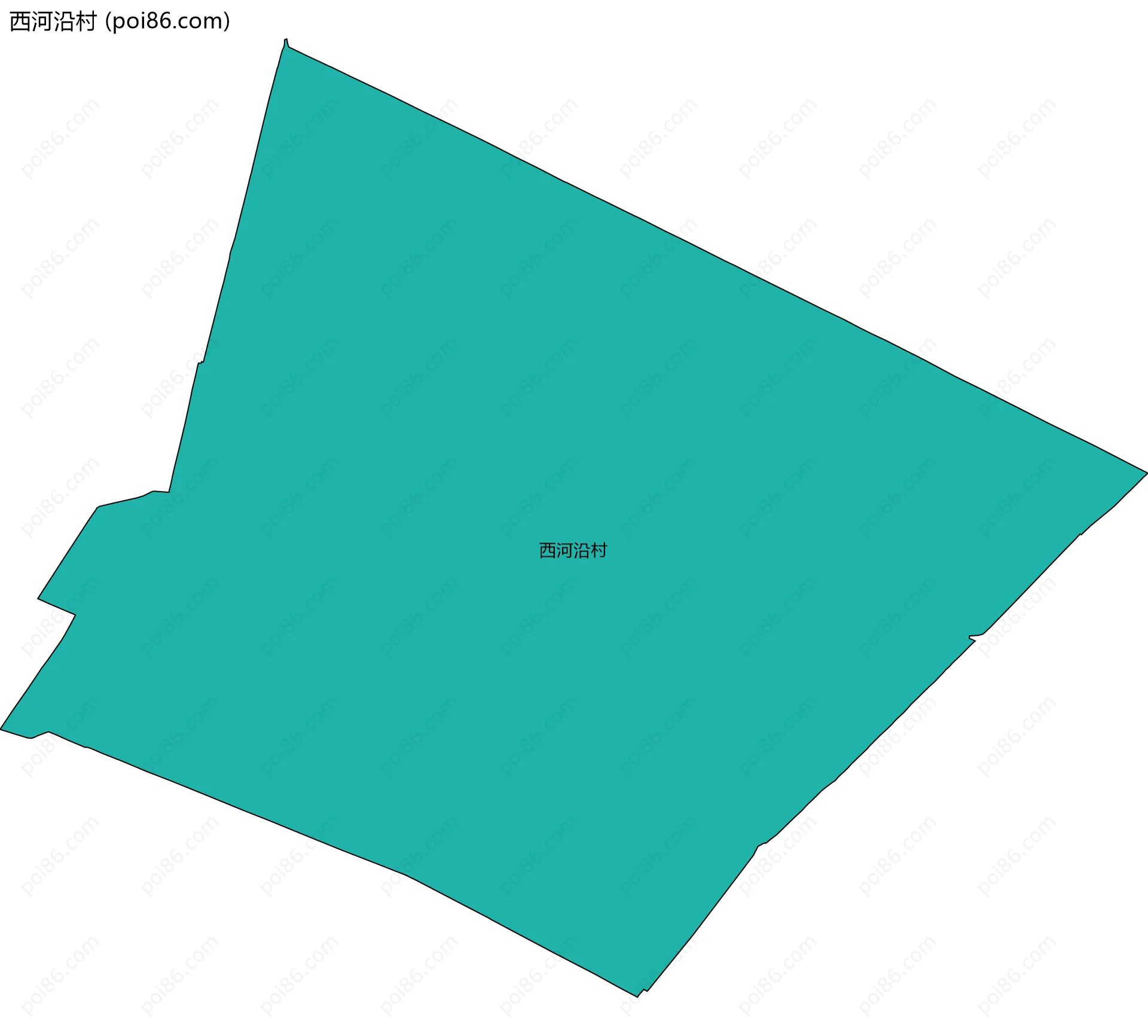 西河沿村边界地图