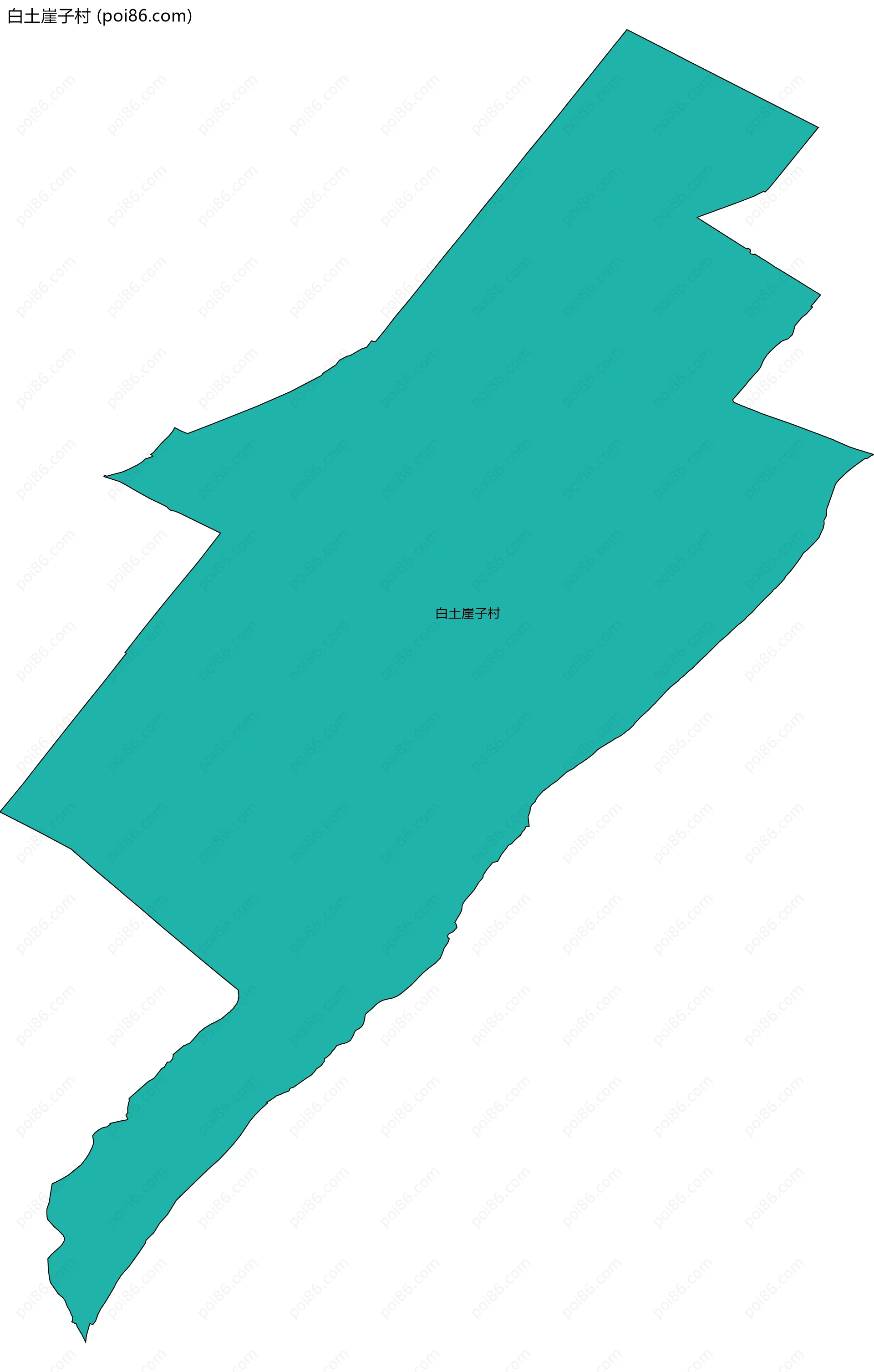 白土崖子村边界地图