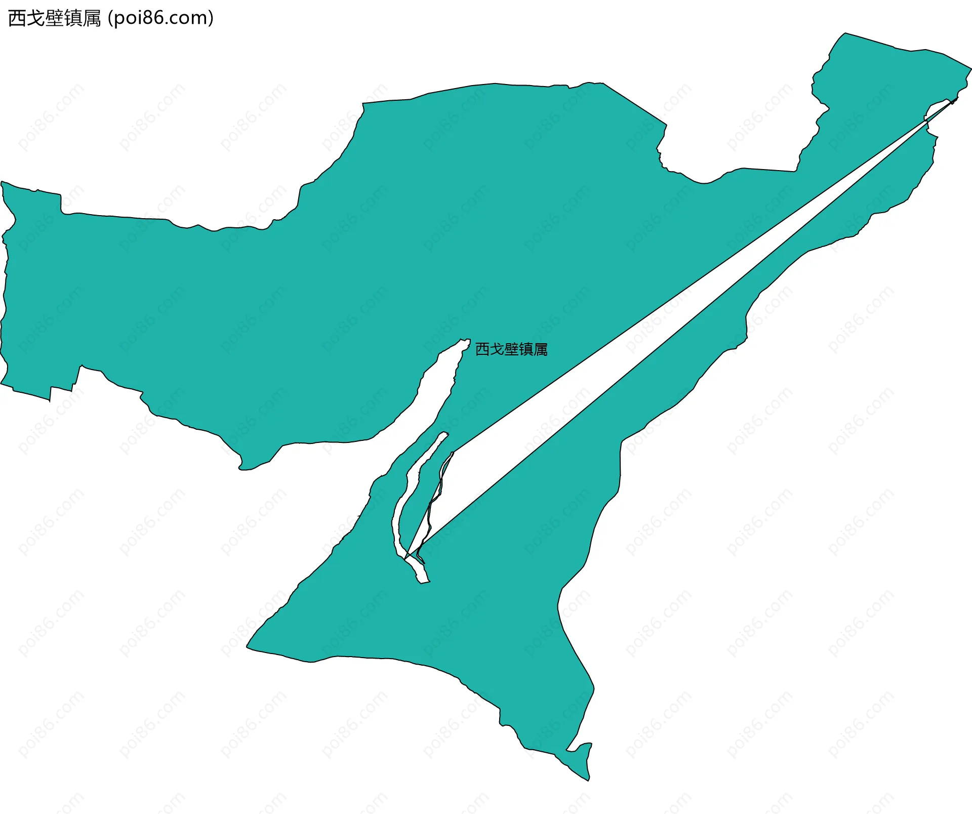 西戈壁镇属边界地图