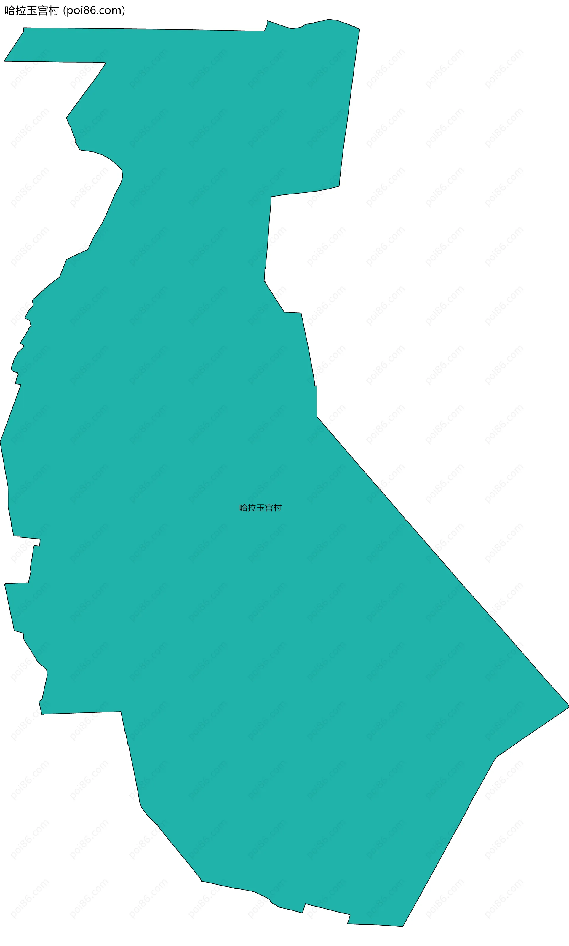 哈拉玉宫村边界地图