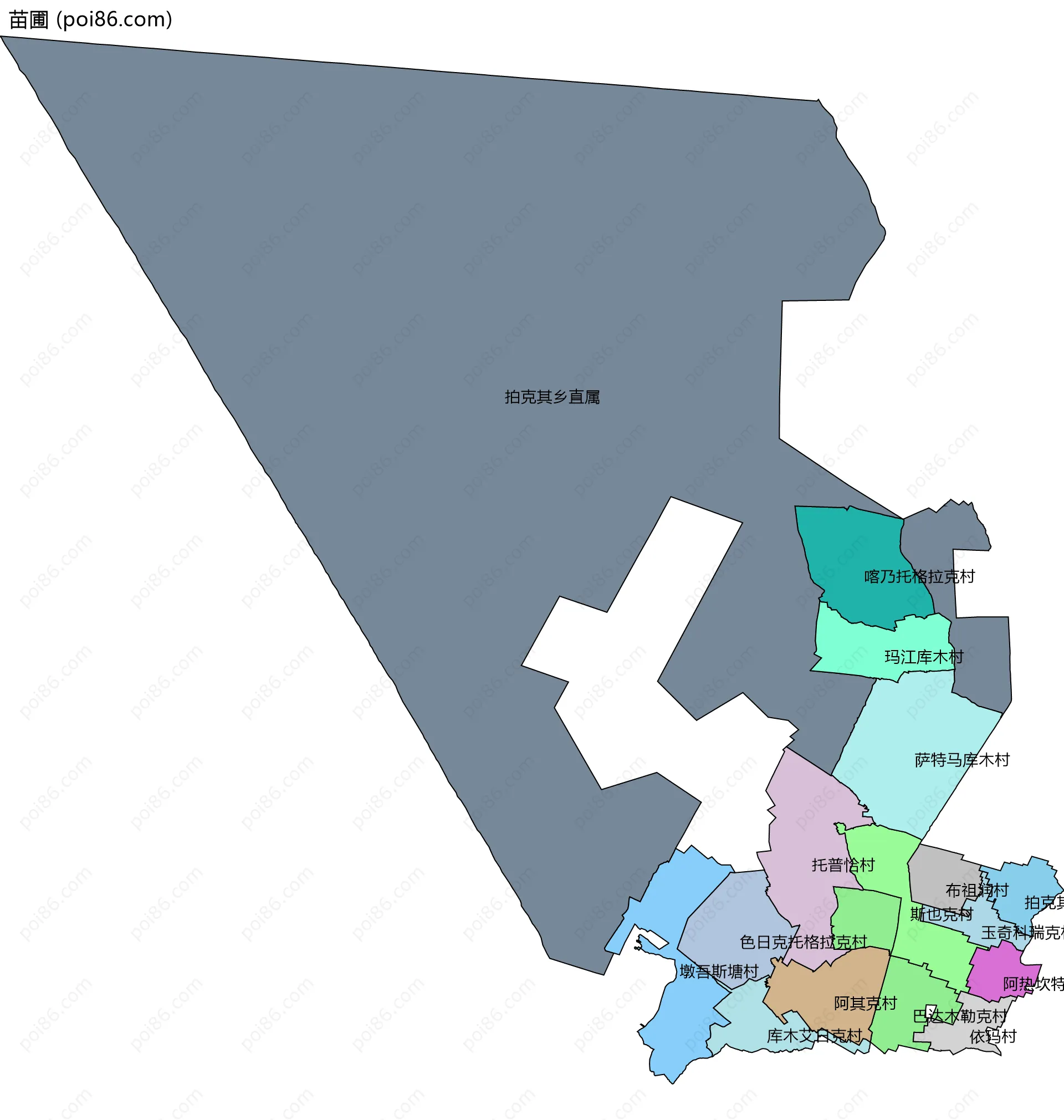苗圃边界地图(五级行政区划)