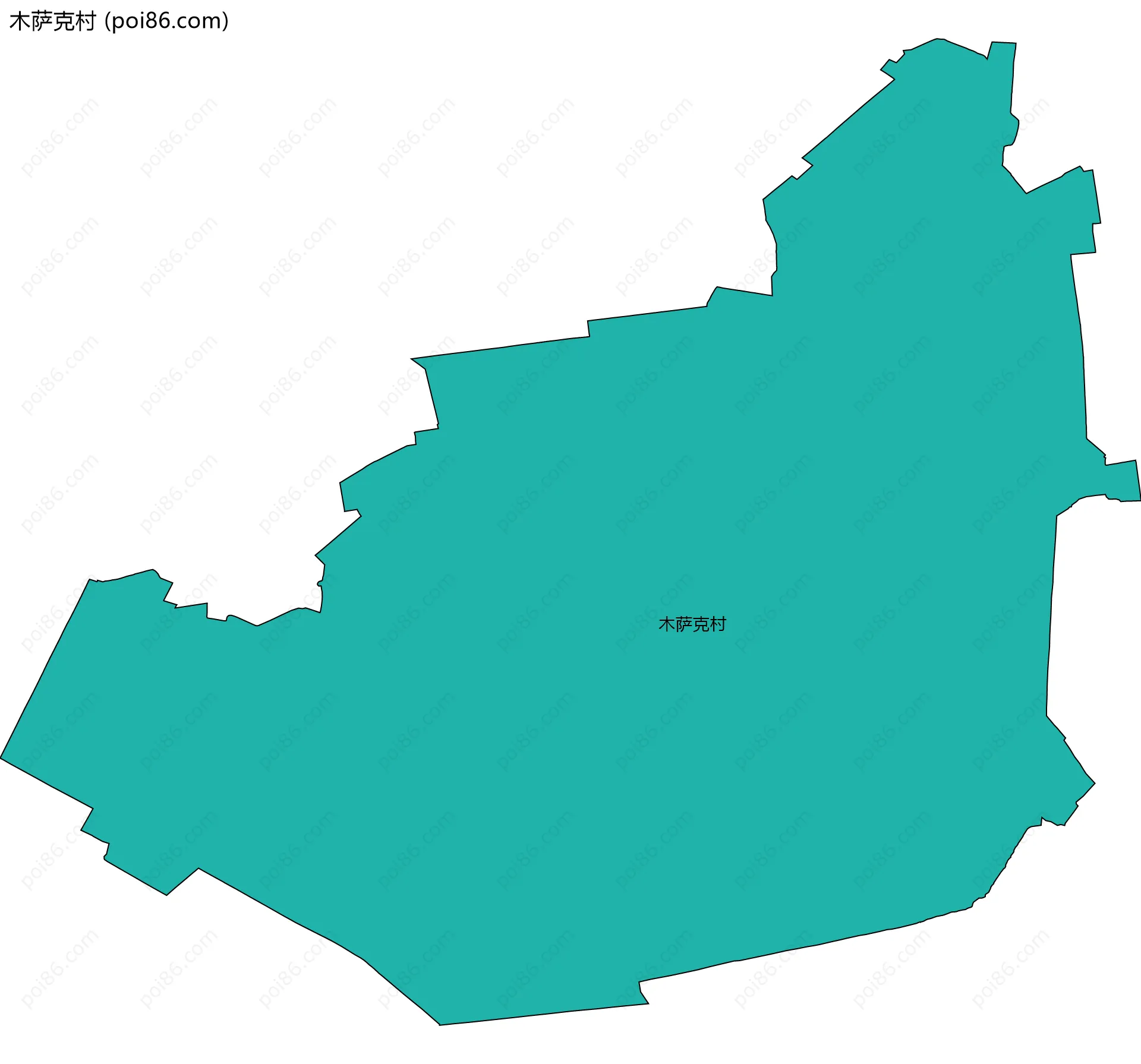 木萨克村边界地图