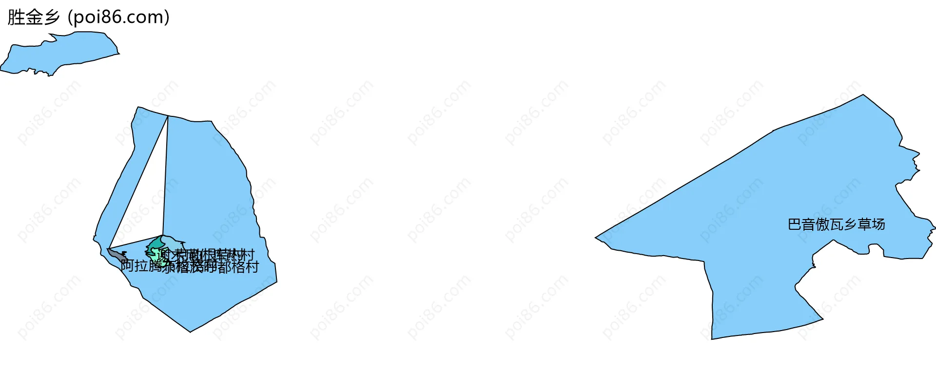 胜金乡边界地图(五级行政区划)