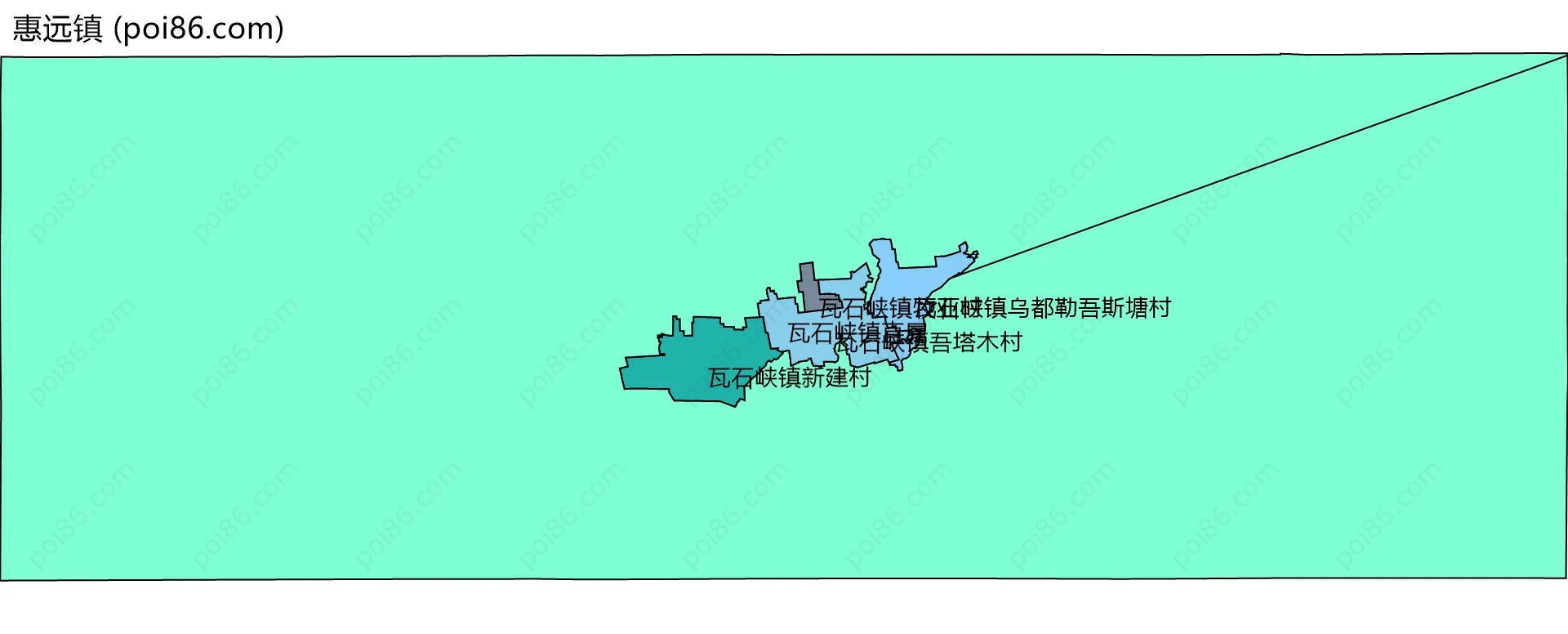 惠远镇边界地图(五级行政区划)