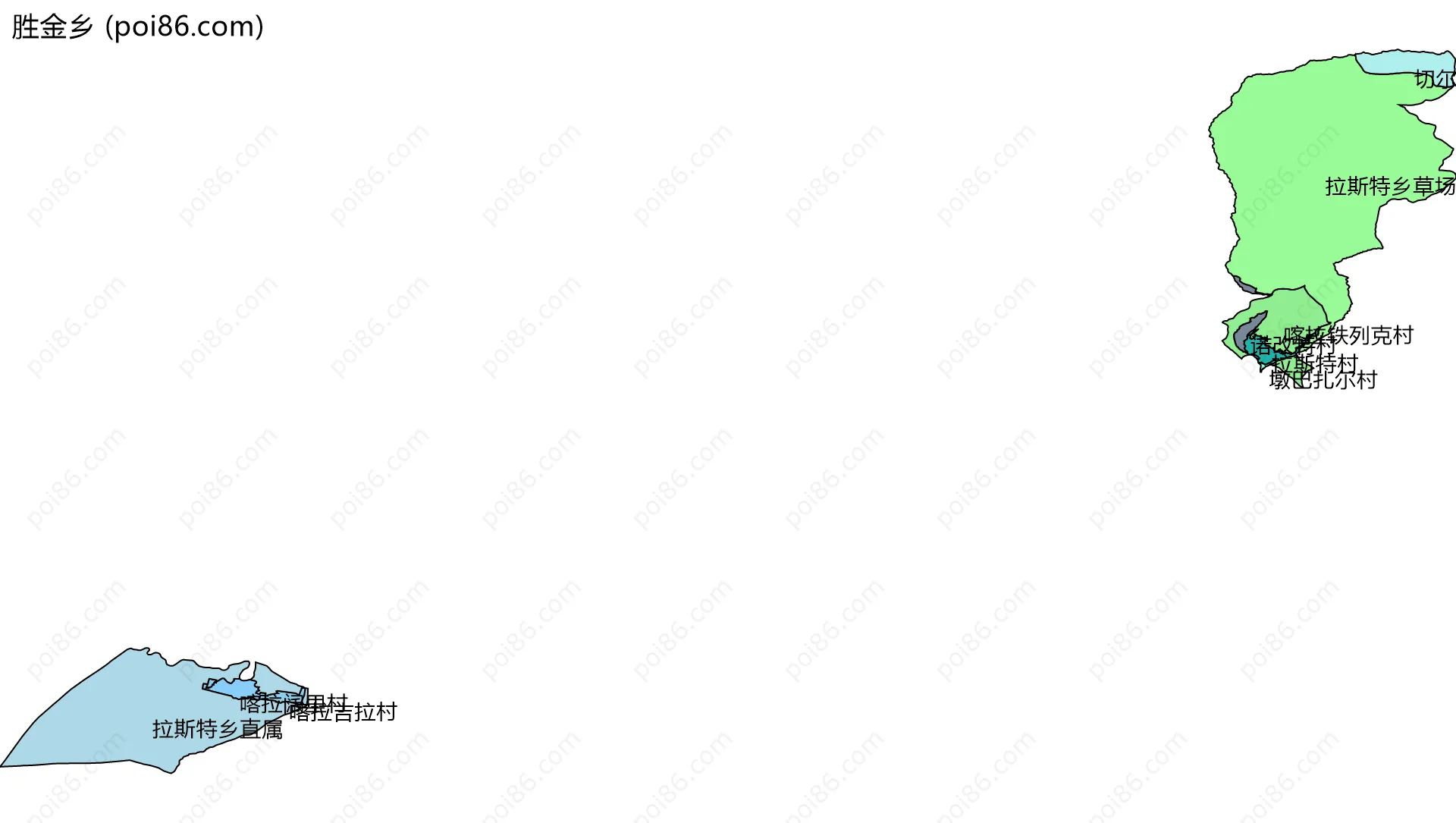 胜金乡边界地图(五级行政区划)