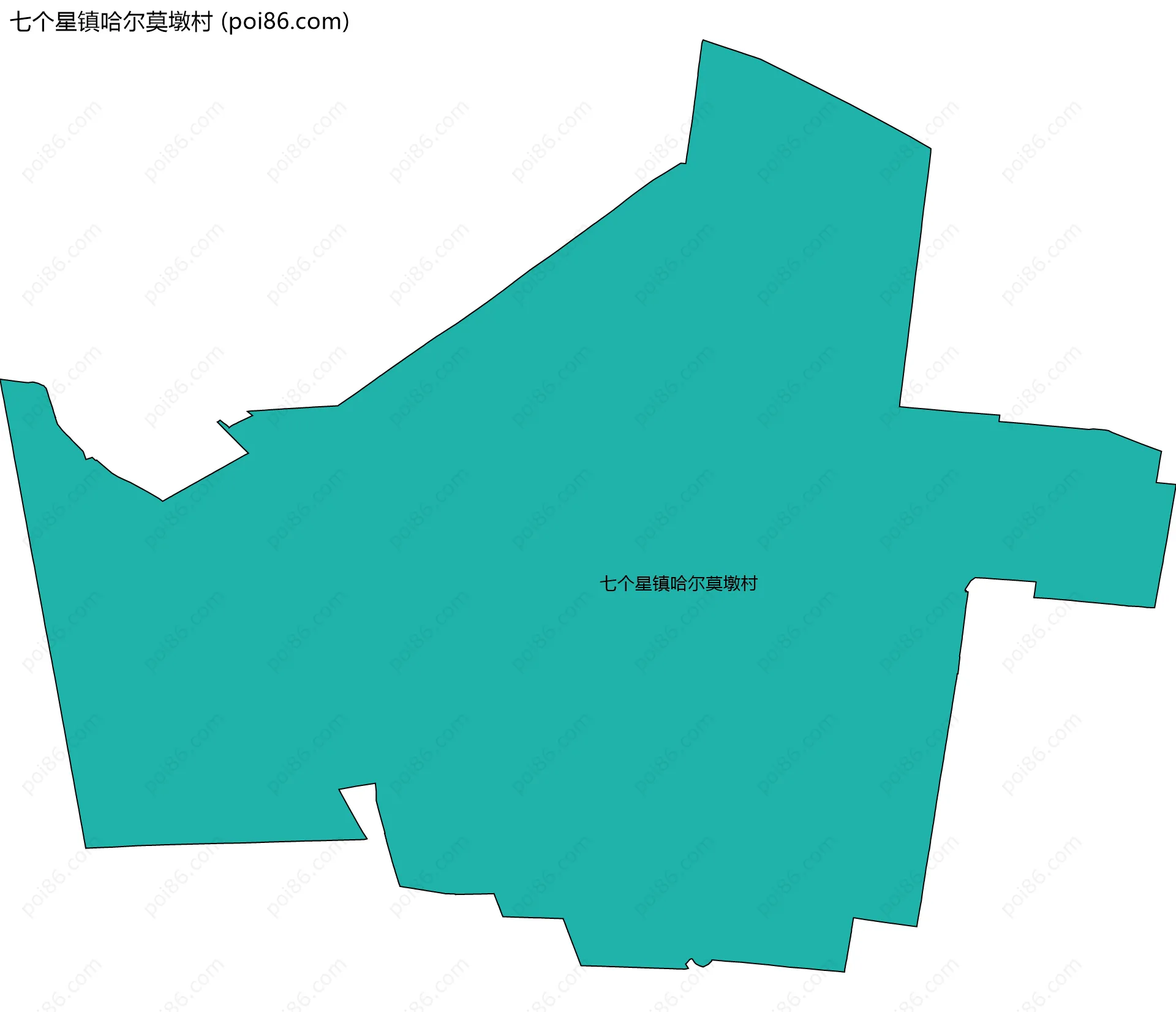 七个星镇哈尔莫墩村边界地图