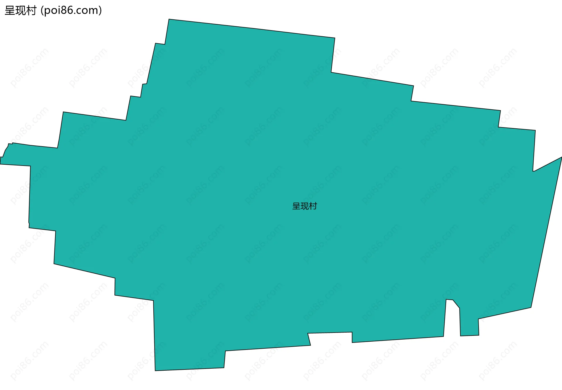 呈现村边界地图