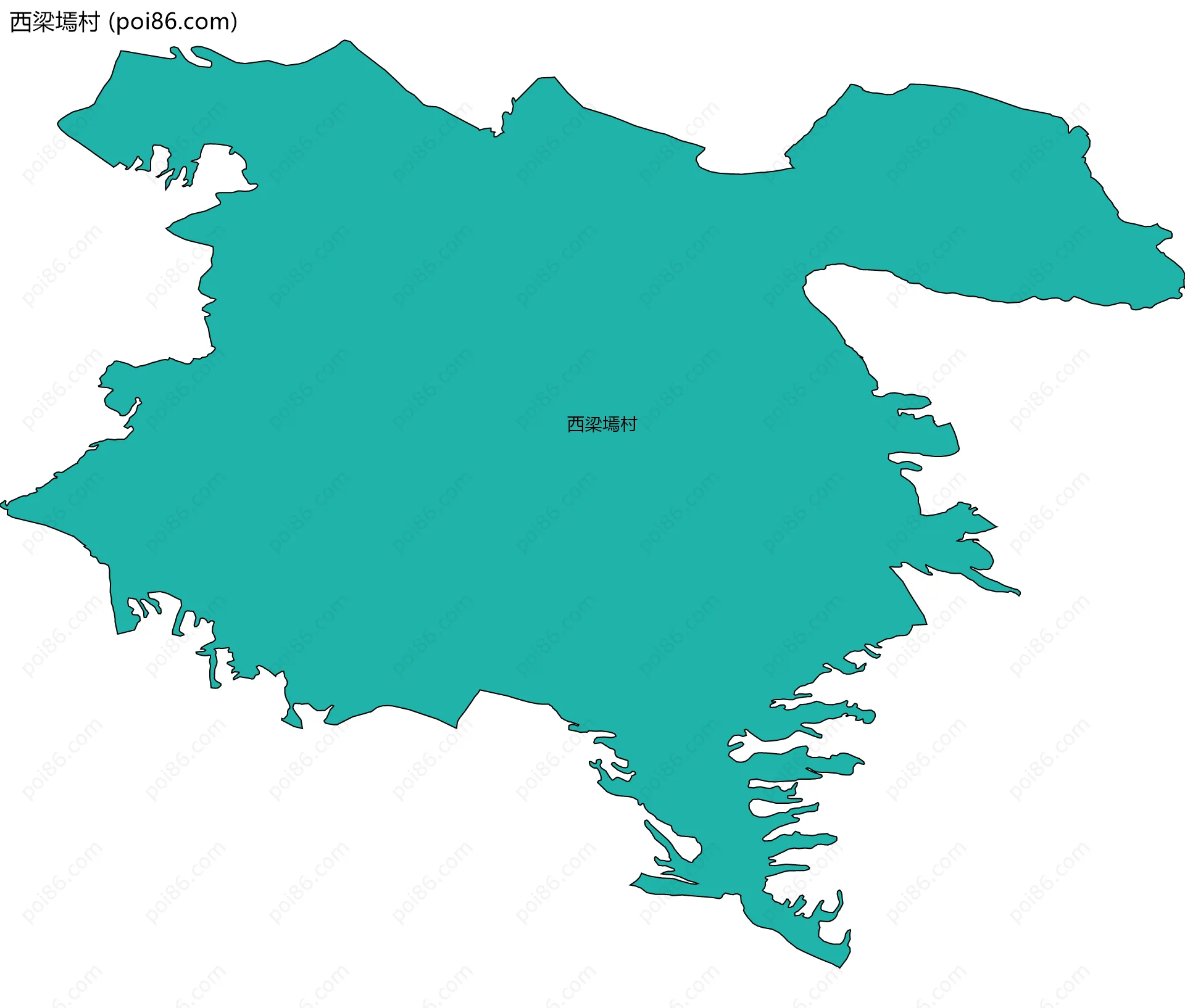 西梁墕村边界地图