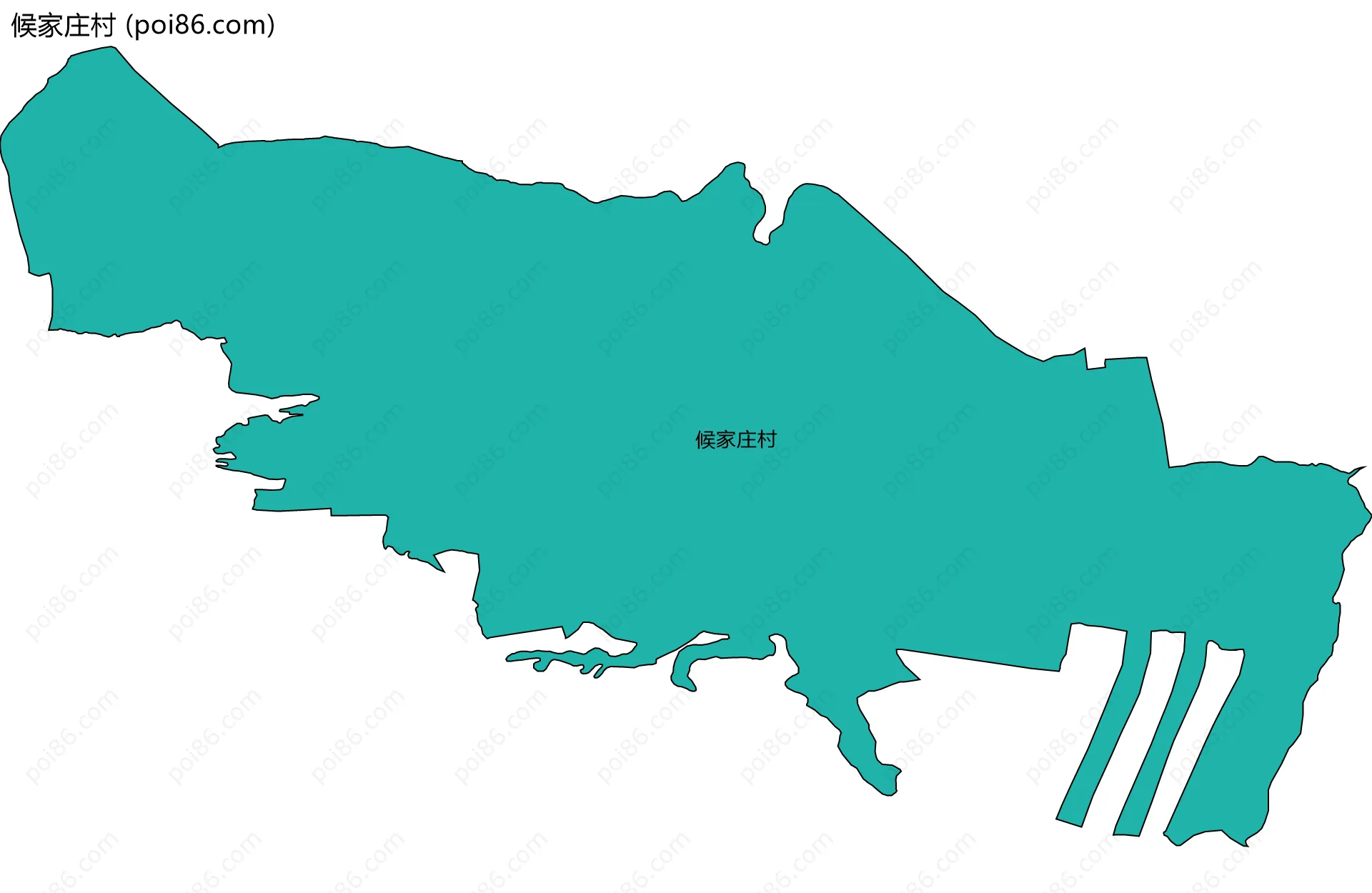 候家庄村边界地图