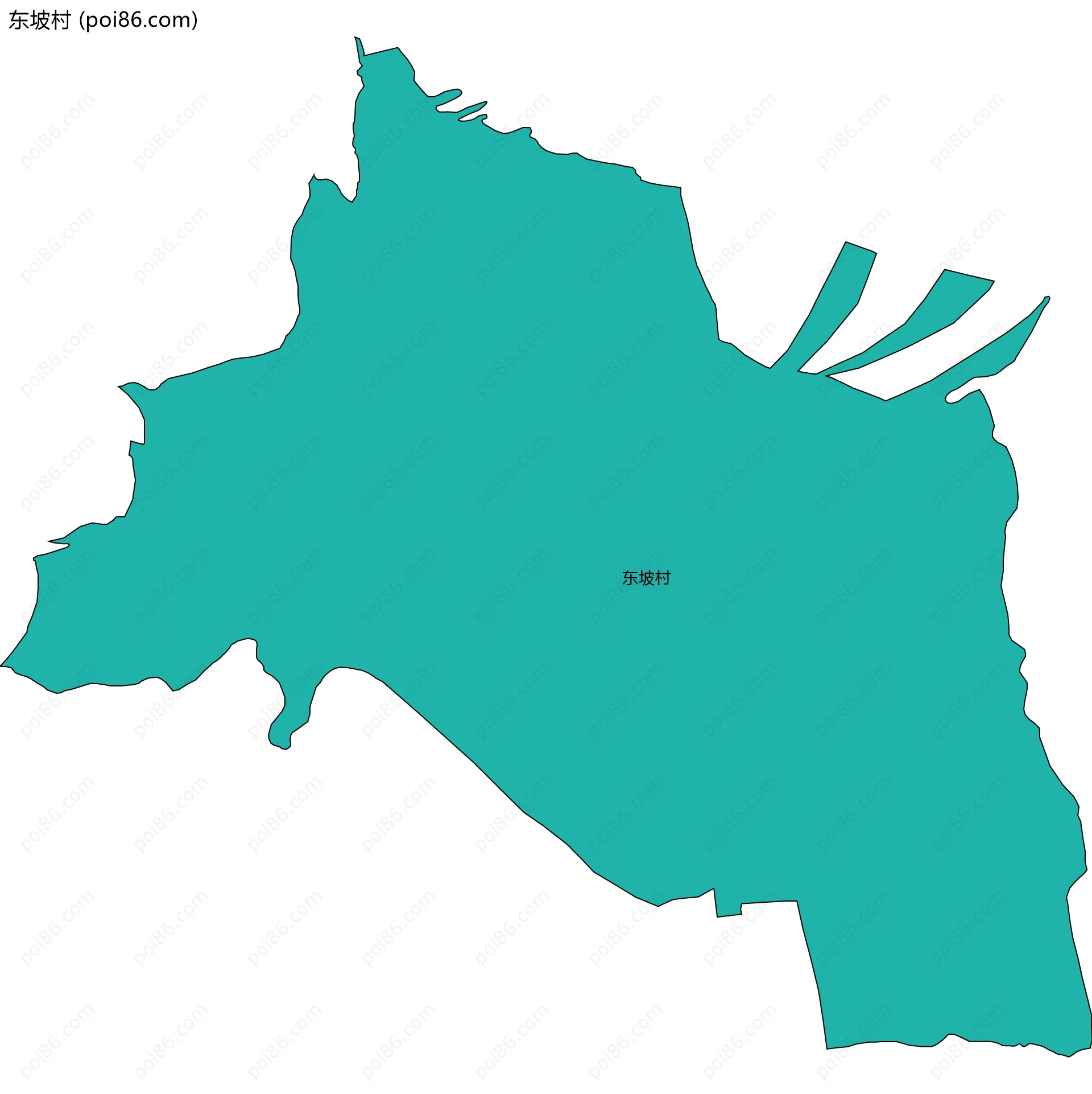 东坡村边界地图