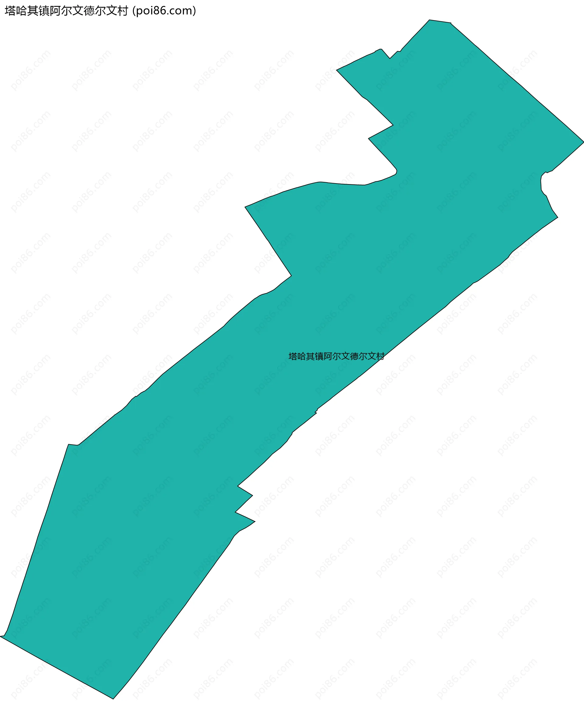 塔哈其镇阿尔文德尔文村边界地图