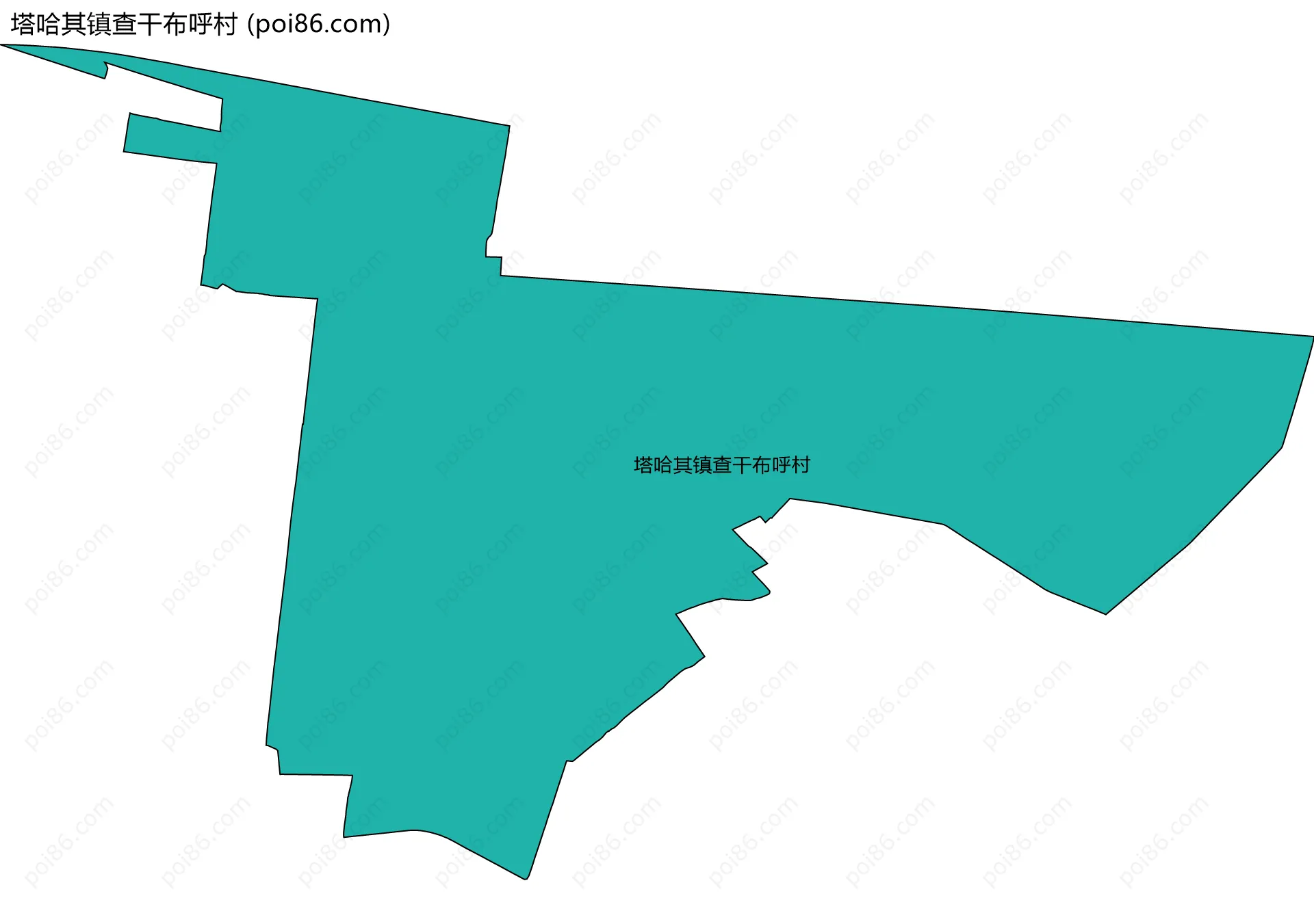塔哈其镇查干布呼村边界地图
