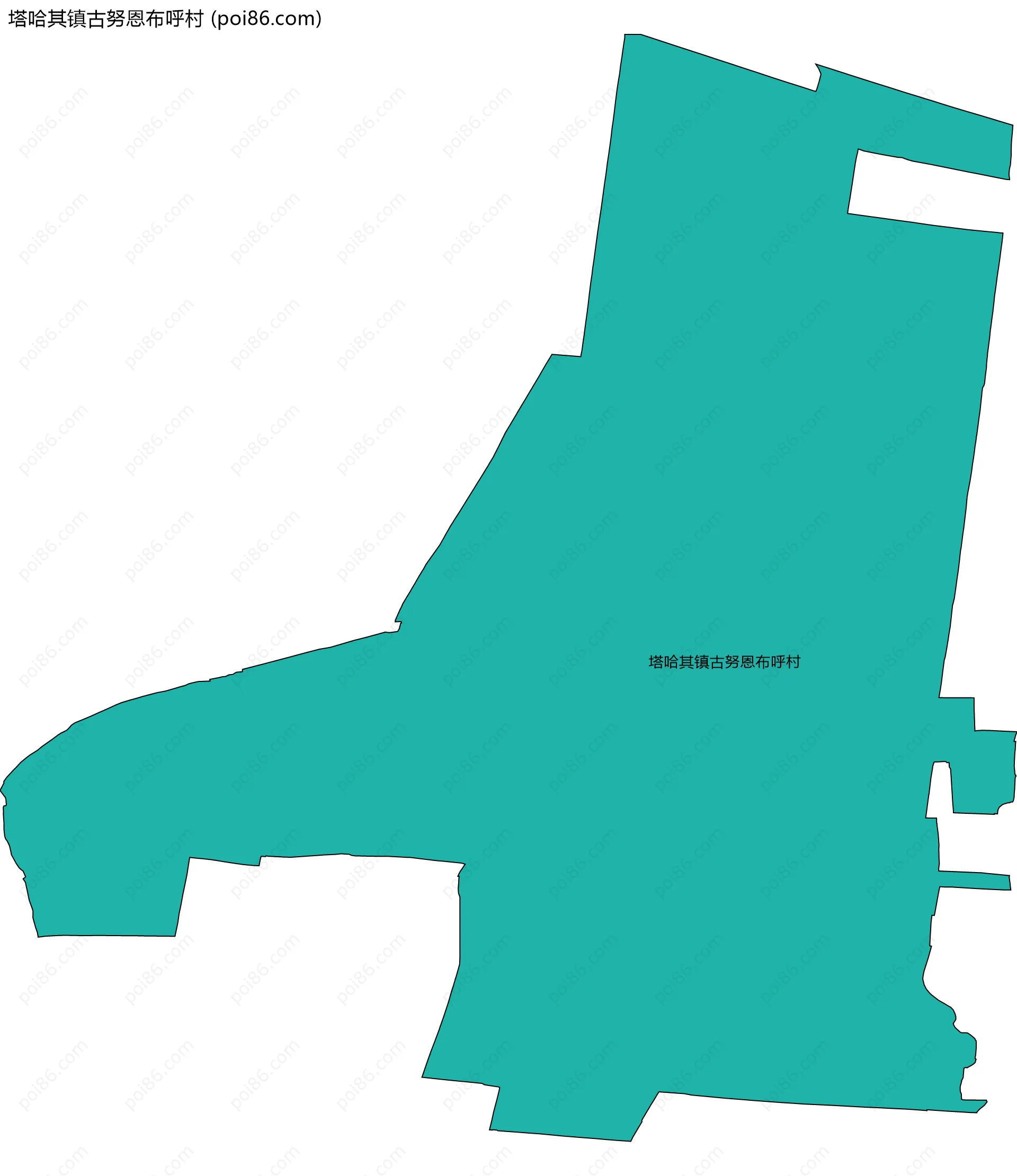 塔哈其镇古努恩布呼村边界地图