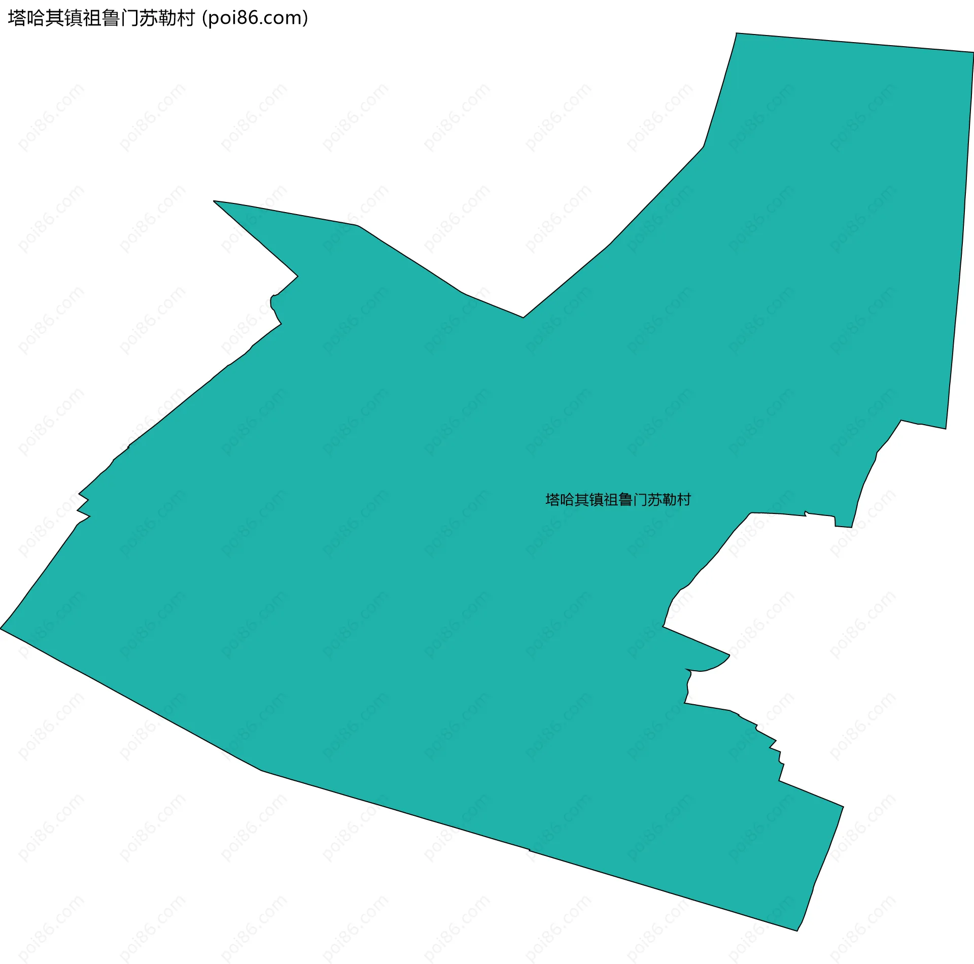 塔哈其镇祖鲁门苏勒村边界地图
