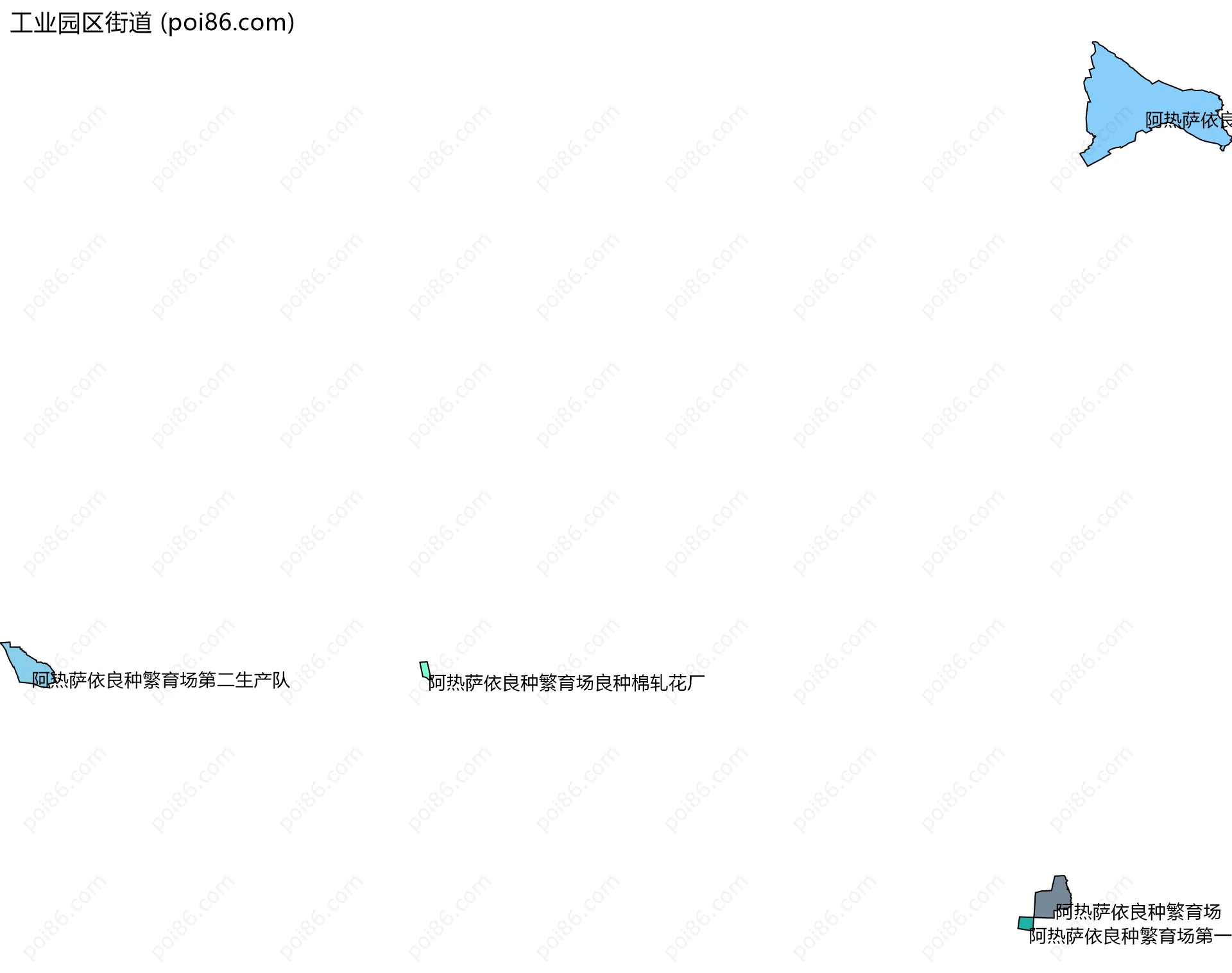 工业园区街道边界地图(五级行政区划)