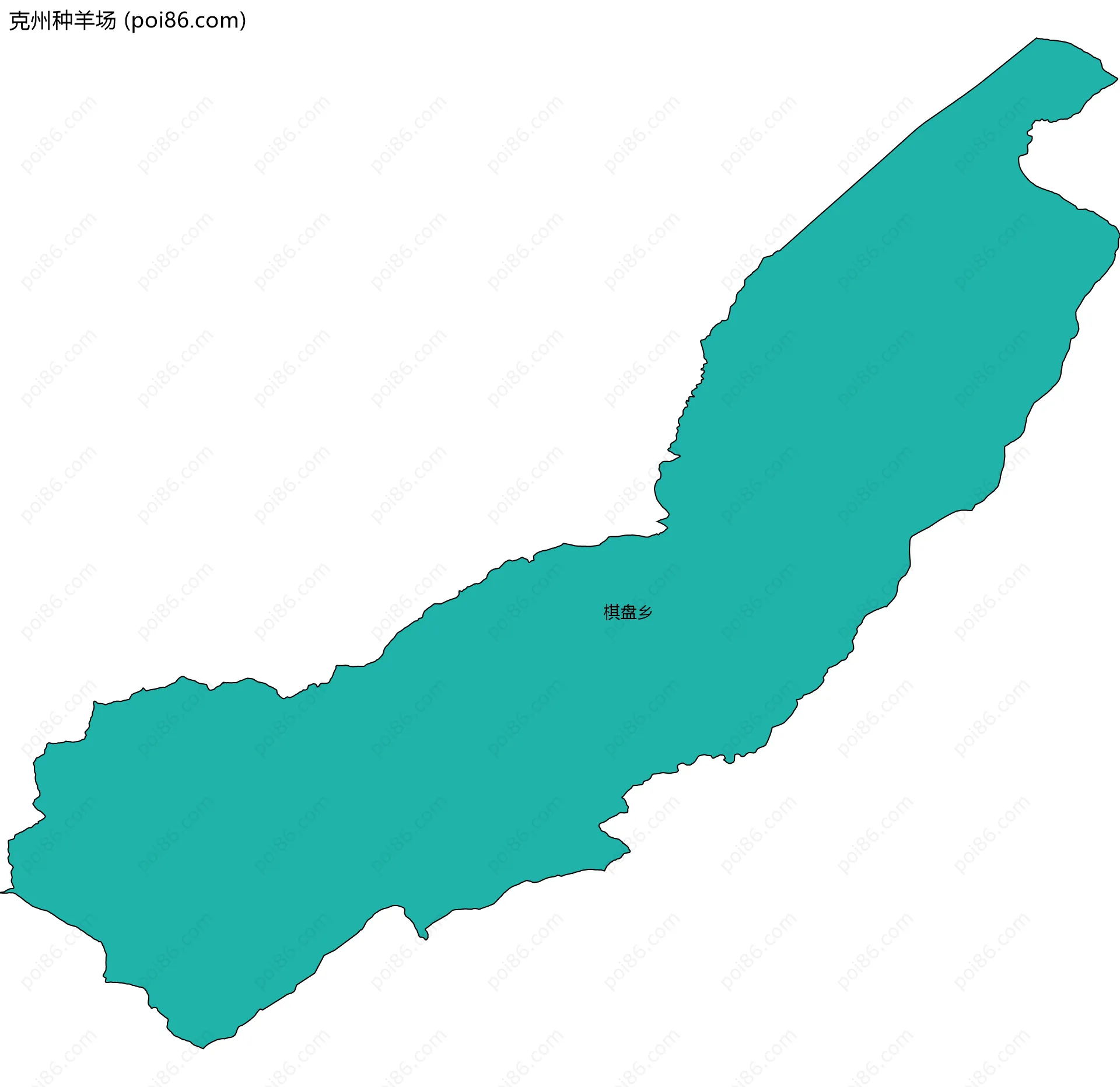 克州种羊场边界地图(五级行政区划)