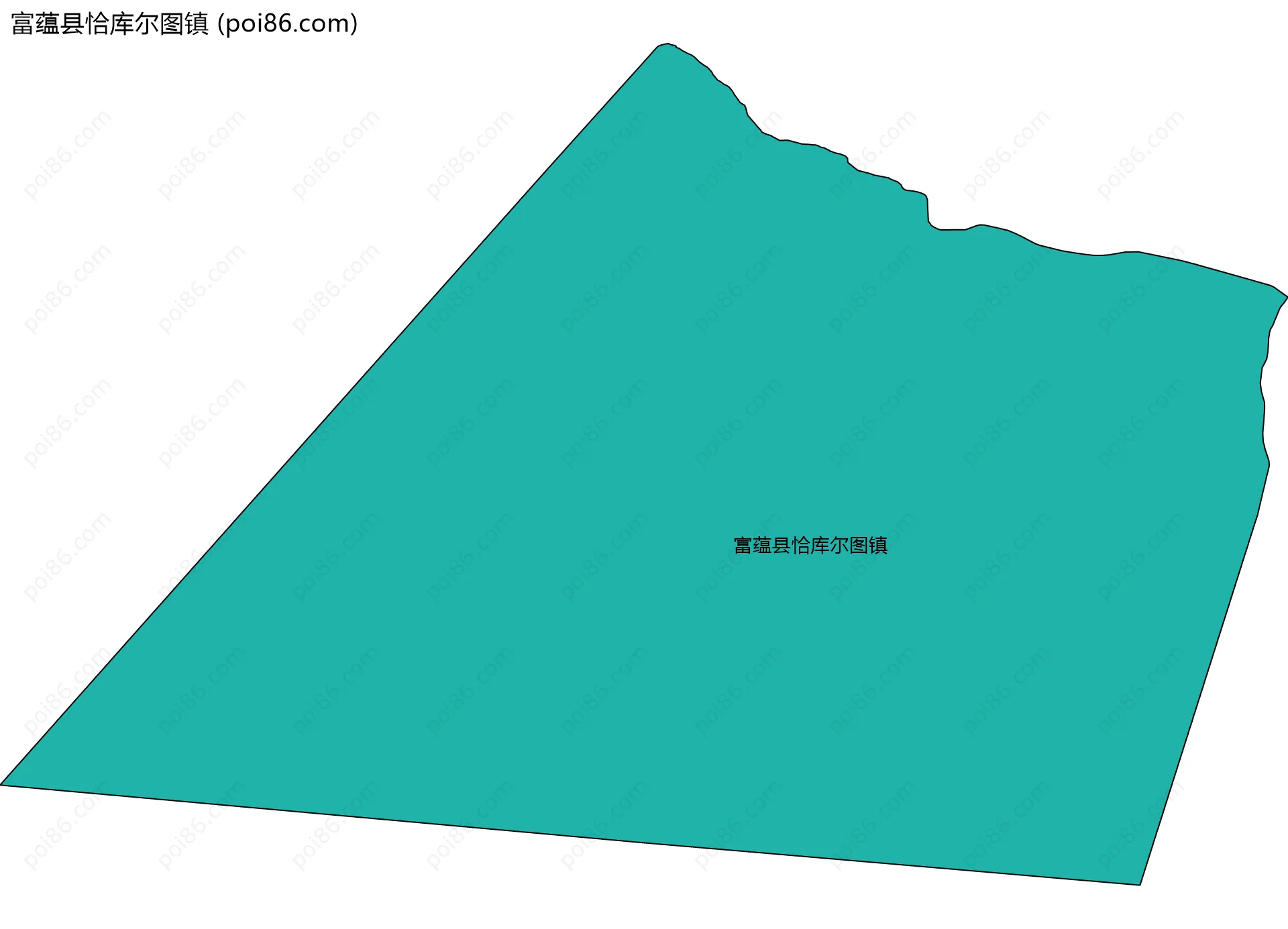 富蕴县恰库尔图镇边界地图