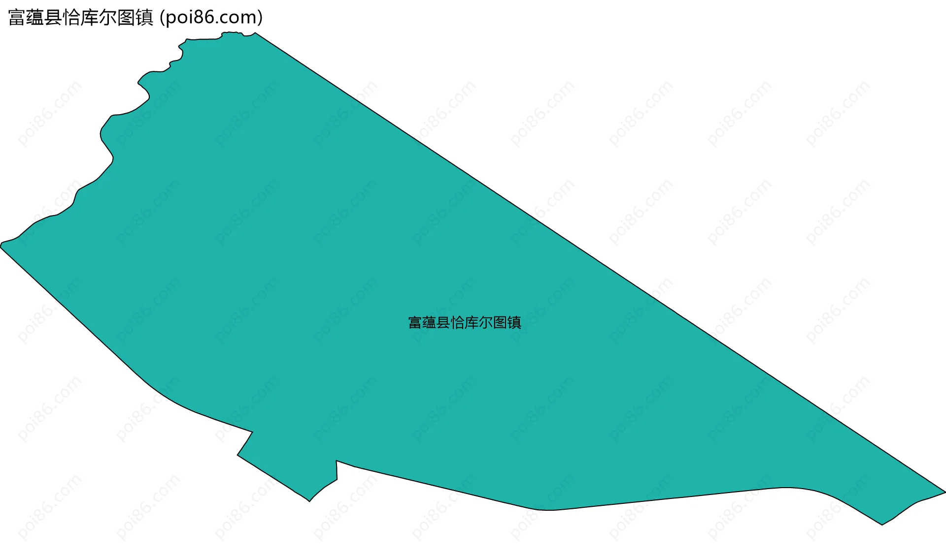 富蕴县恰库尔图镇边界地图