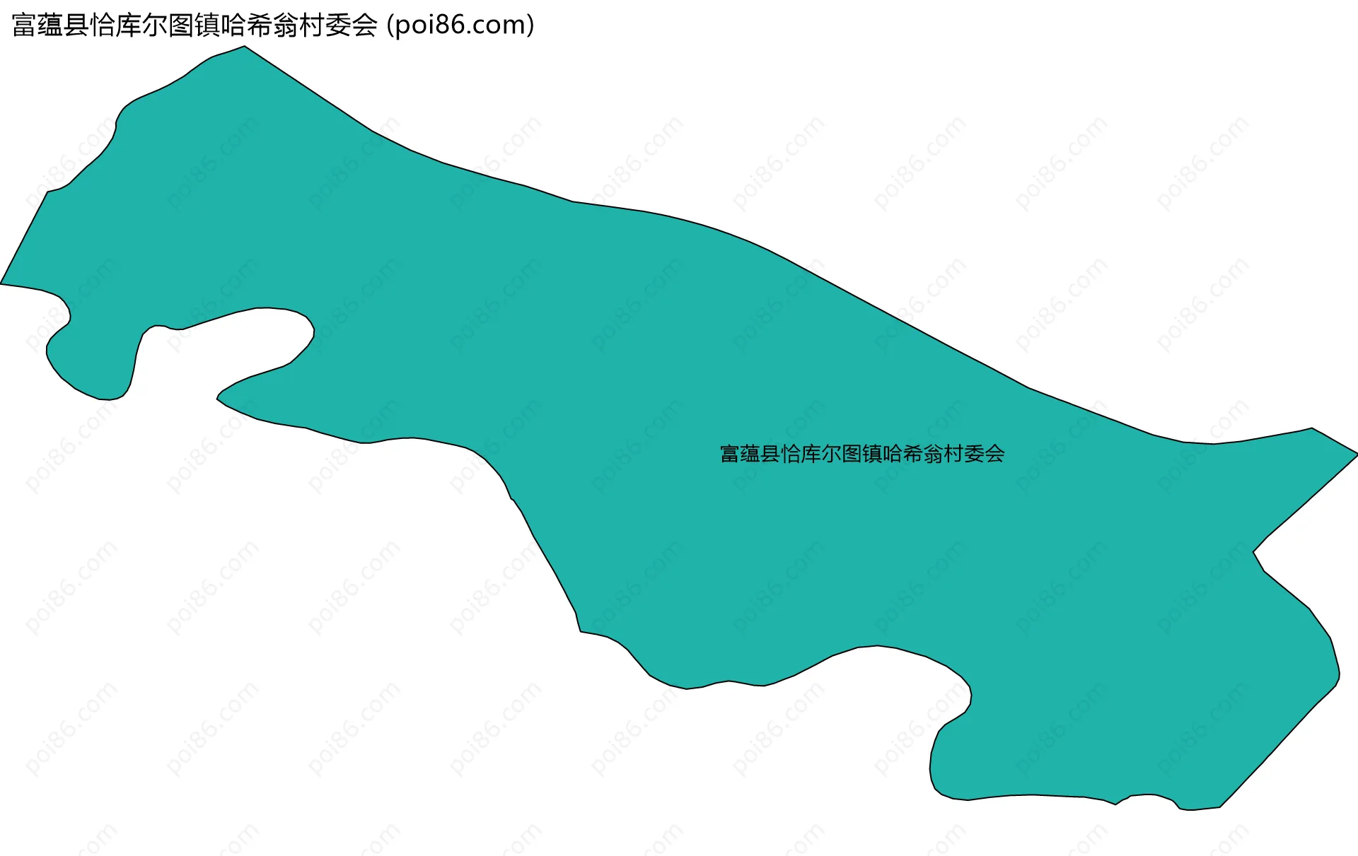 富蕴县恰库尔图镇哈希翁村委会边界地图