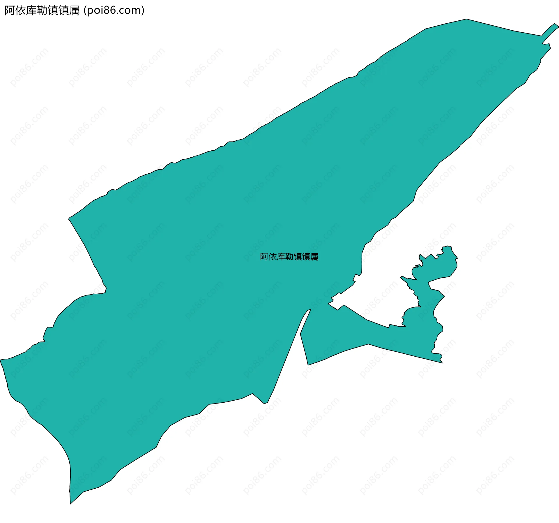 阿依库勒镇镇属边界地图