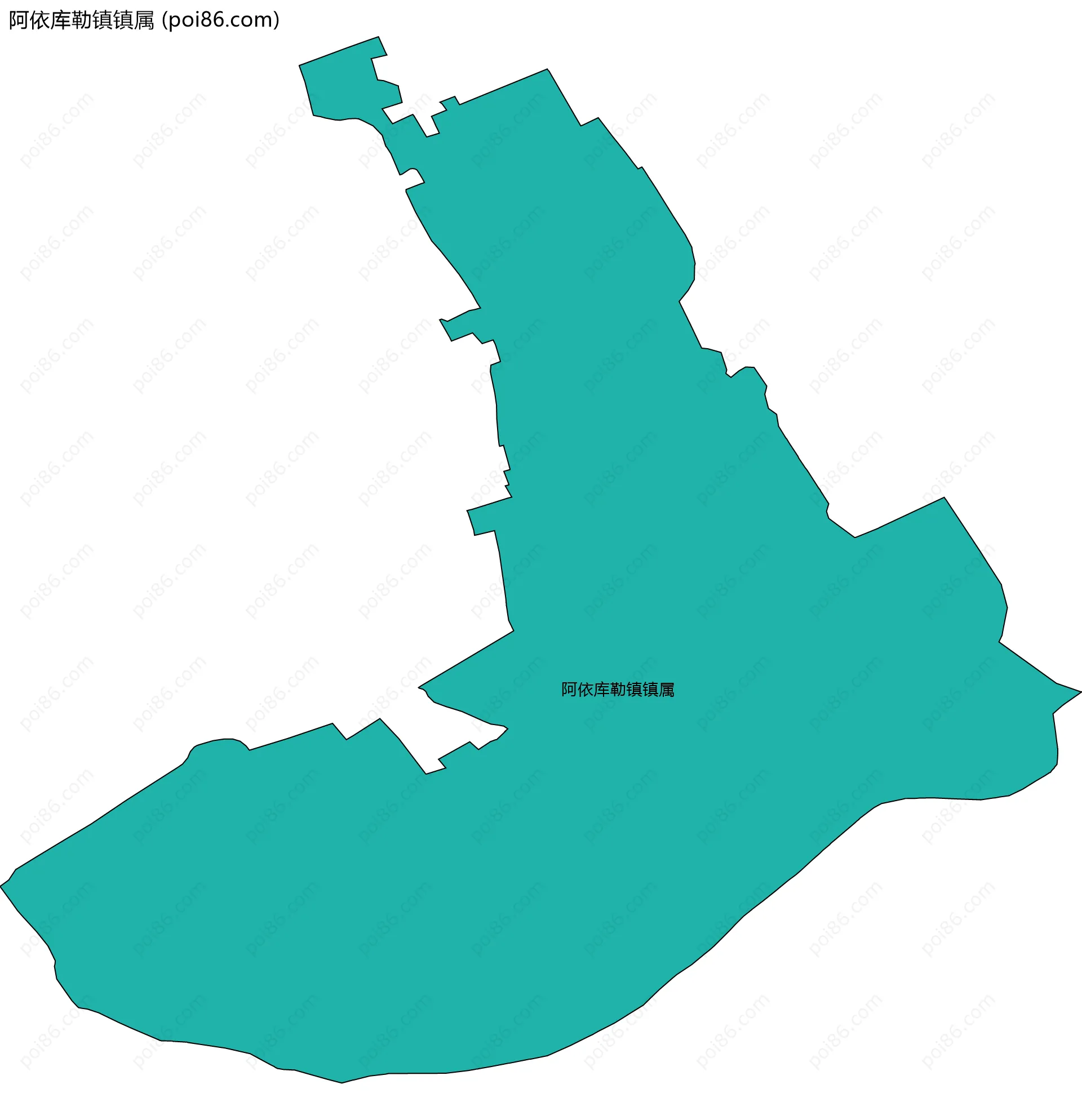 阿依库勒镇镇属边界地图