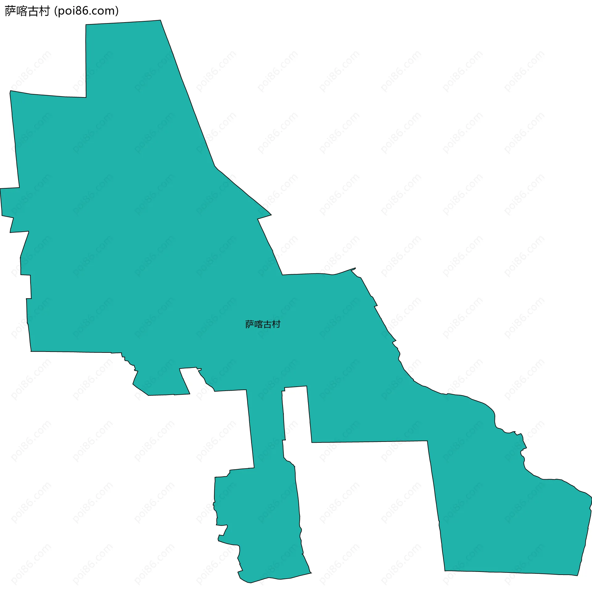 萨喀古村边界地图