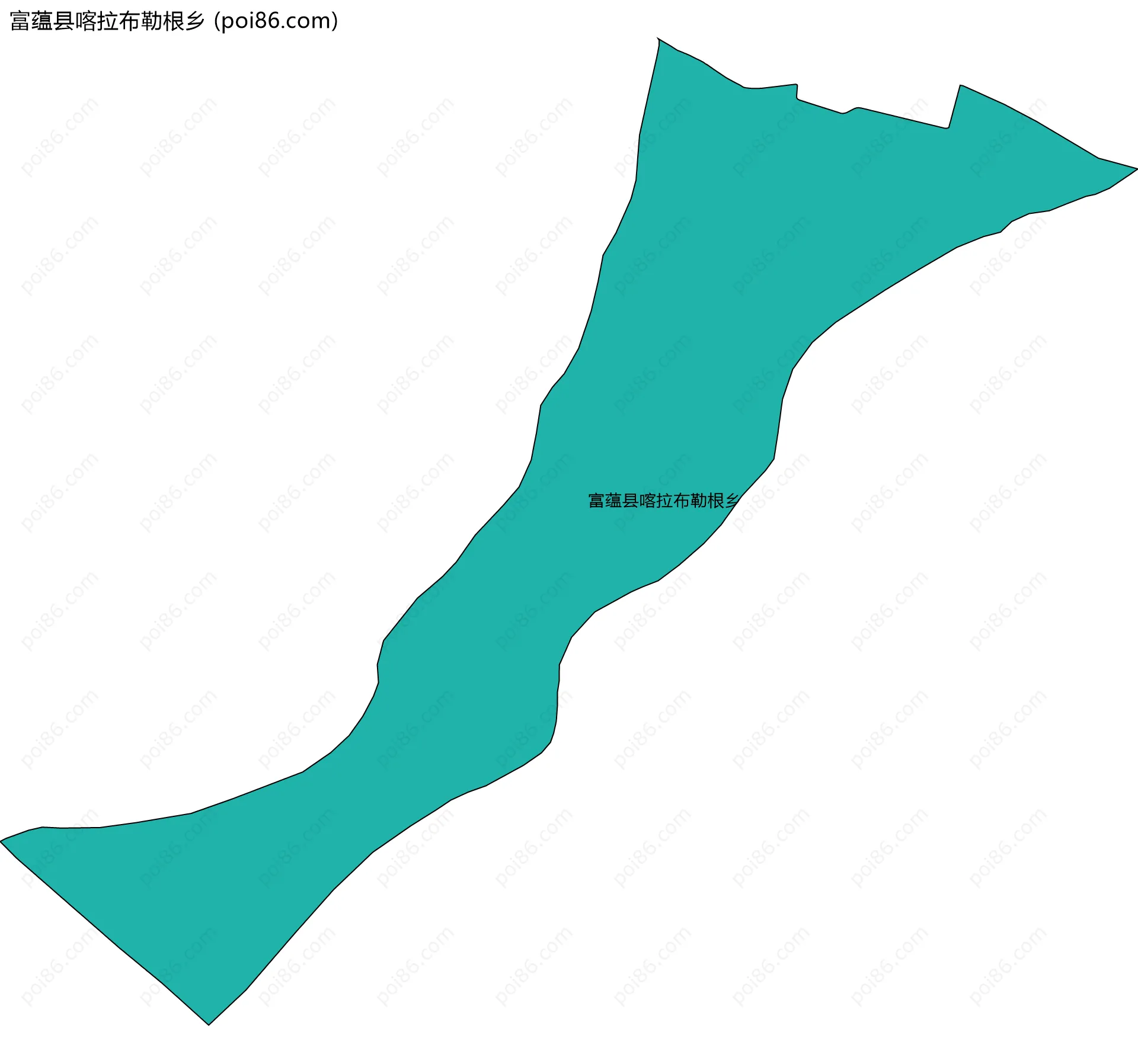 富蕴县喀拉布勒根乡边界地图