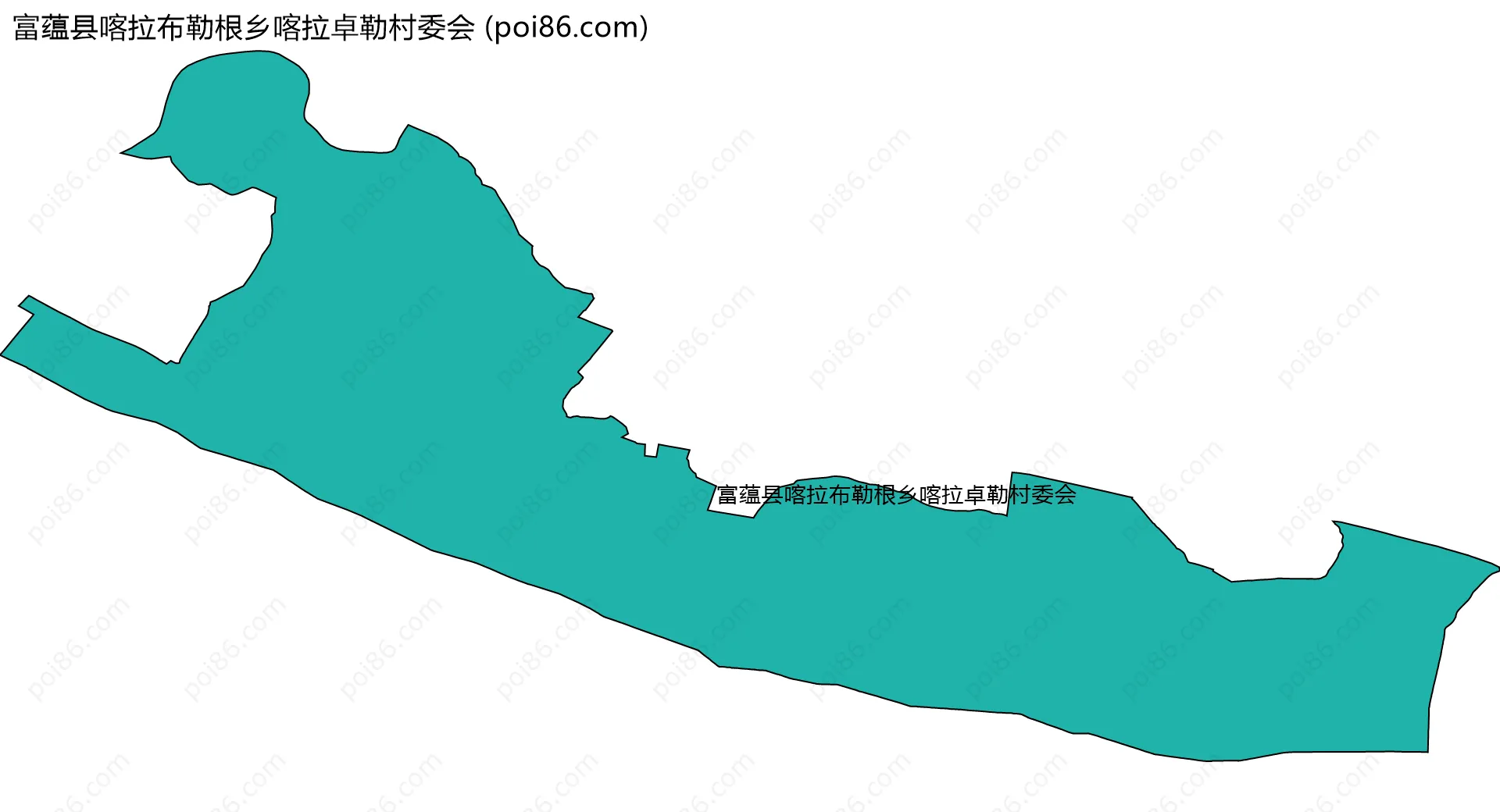 富蕴县喀拉布勒根乡喀拉卓勒村委会边界地图