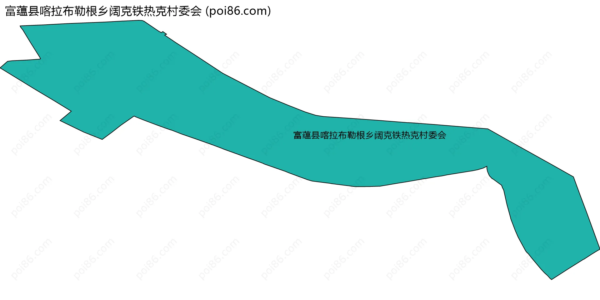富蕴县喀拉布勒根乡阔克铁热克村委会边界地图