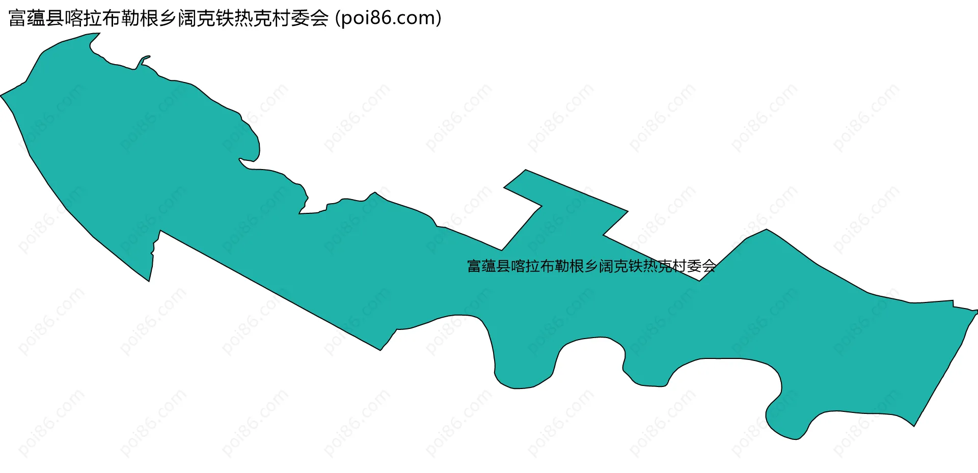 富蕴县喀拉布勒根乡阔克铁热克村委会边界地图