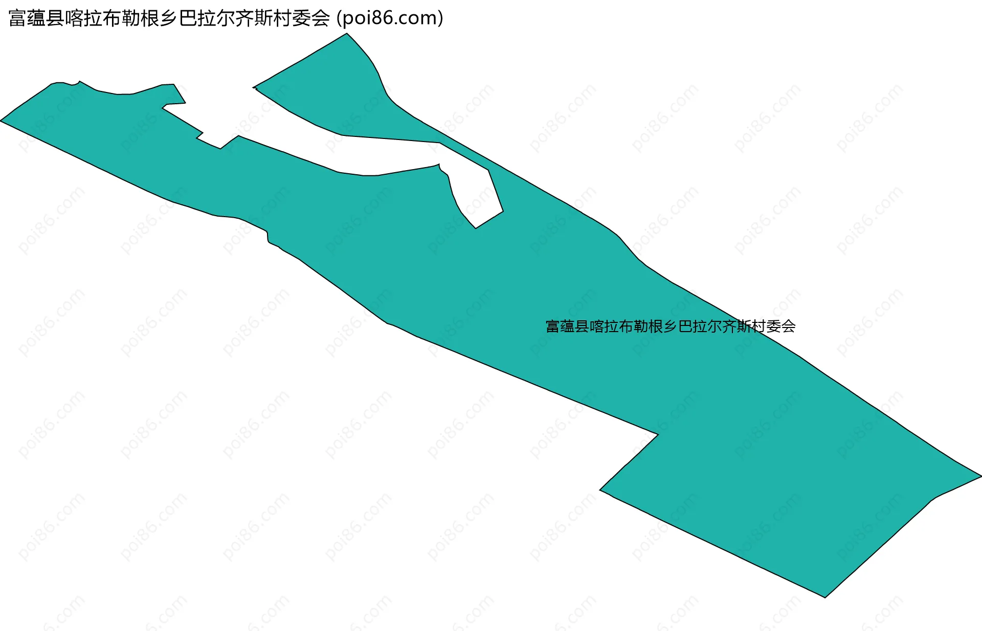 富蕴县喀拉布勒根乡巴拉尔齐斯村委会边界地图