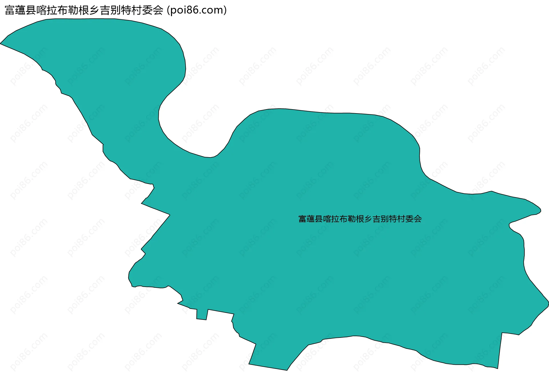 富蕴县喀拉布勒根乡吉别特村委会边界地图
