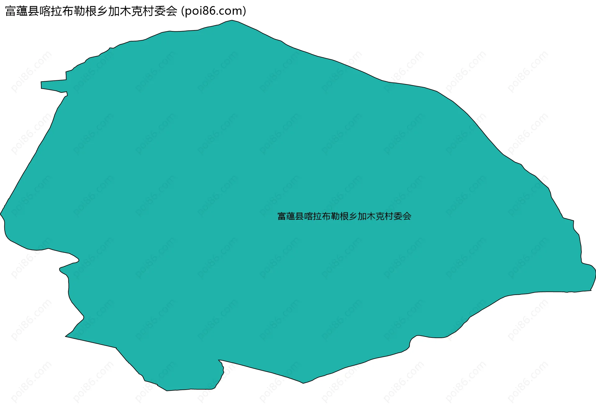 富蕴县喀拉布勒根乡加木克村委会边界地图