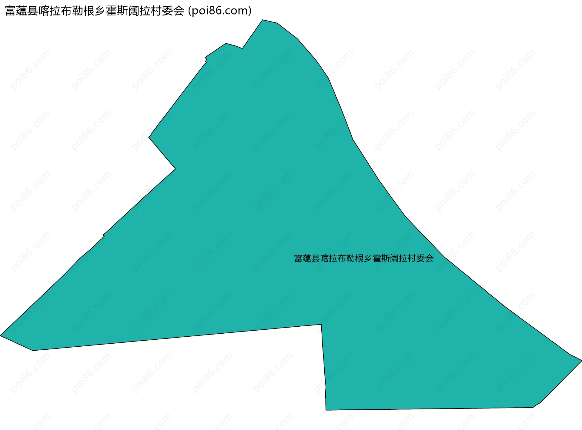 富蕴县喀拉布勒根乡霍斯阔拉村委会边界地图