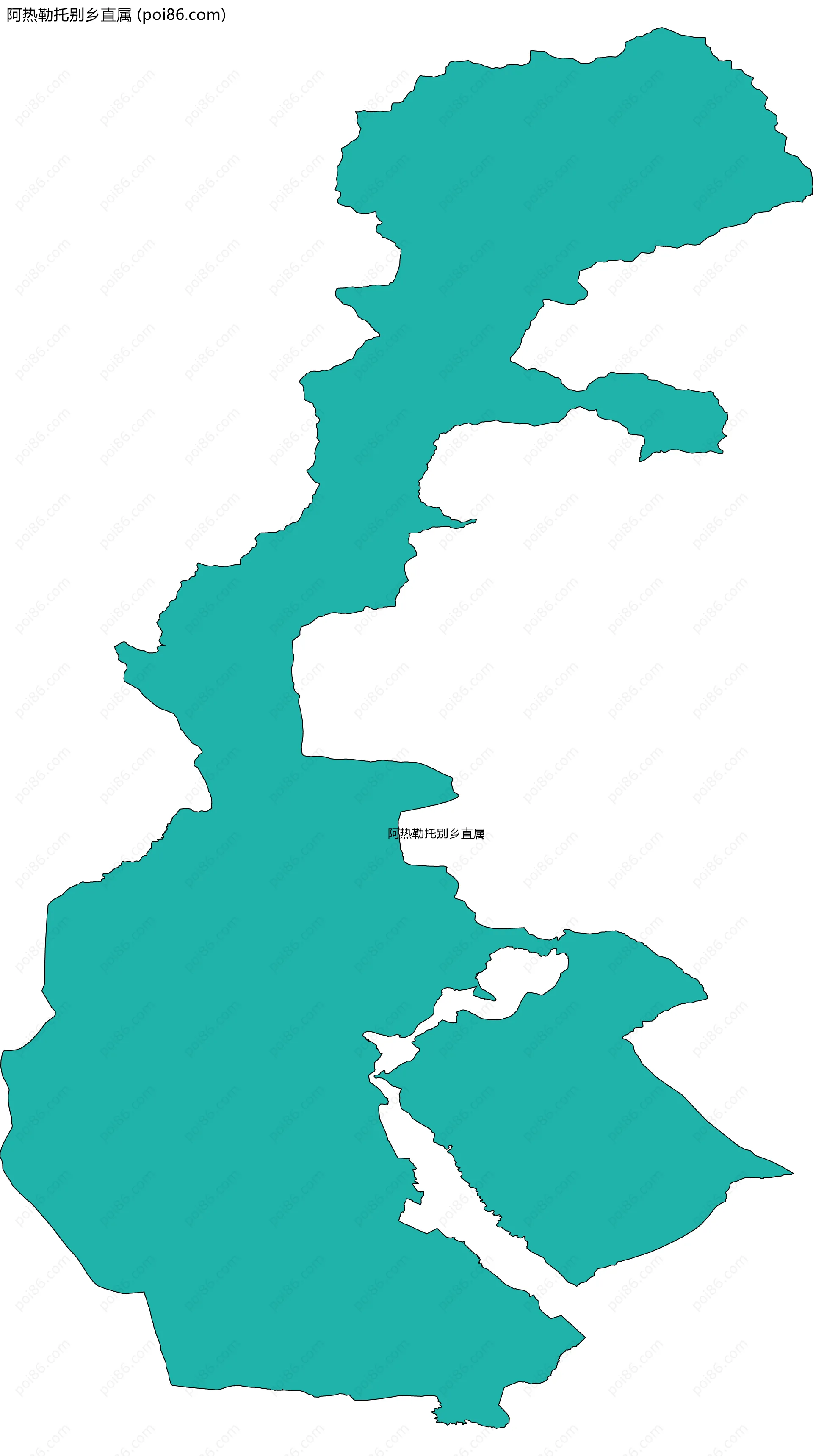 阿热勒托别乡直属边界地图