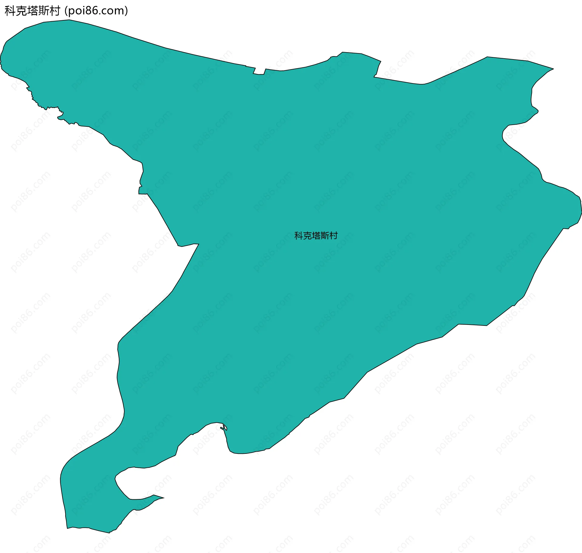 科克塔斯村边界地图